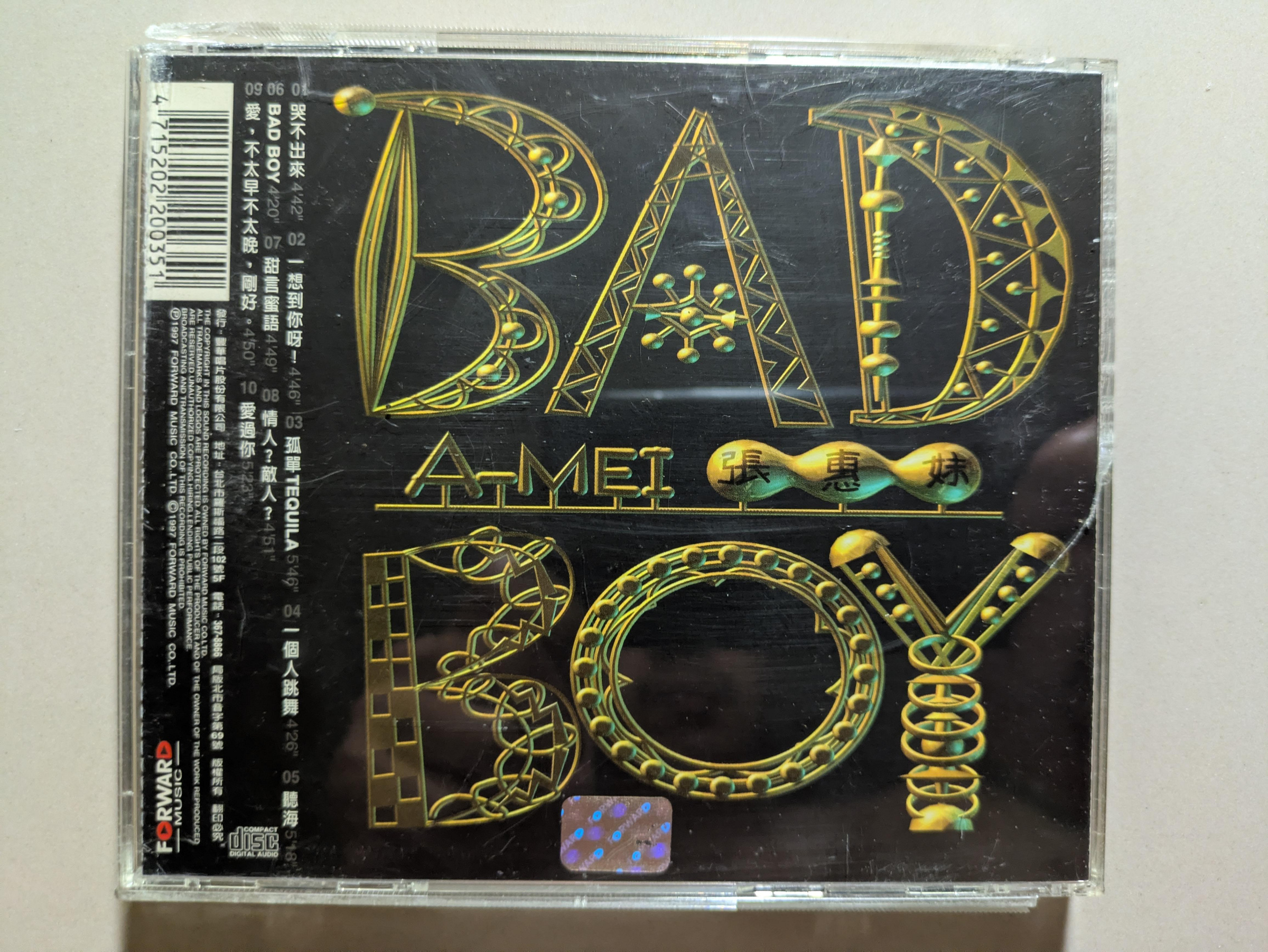 A-MEI 張惠妹II BAD BOY 未開封 △1元起標△張惠妹Bad Boy A-Mei 張惠妹的第二張專輯千變萬化無所不能