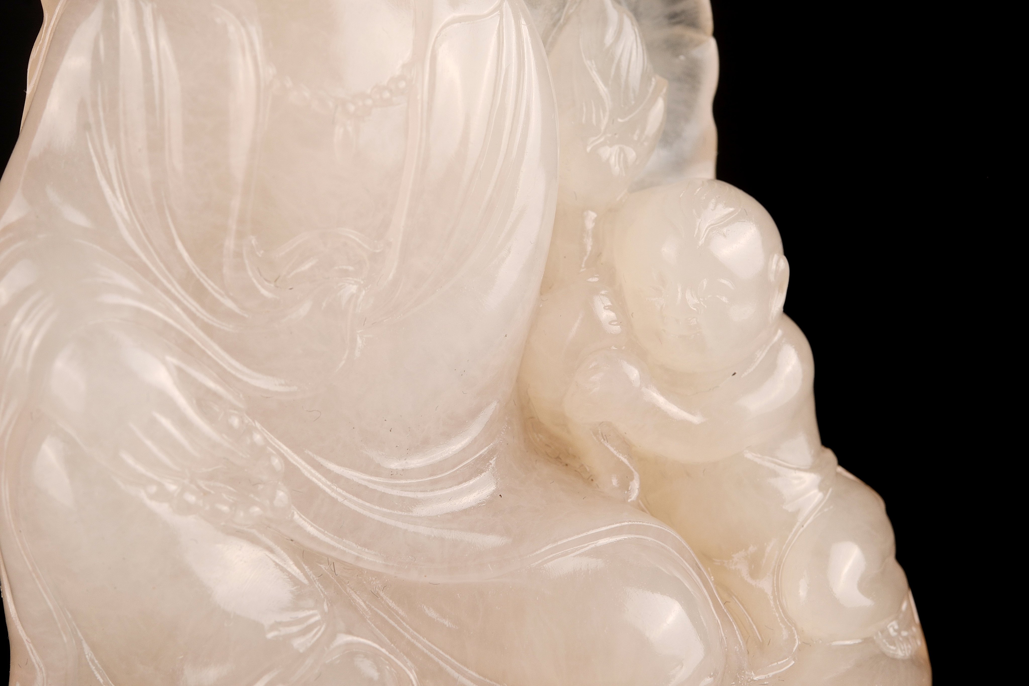傳世珍藏~~國寶壽山石精品擺件---荔枝凍極品『童子拜觀音』省工藝美術