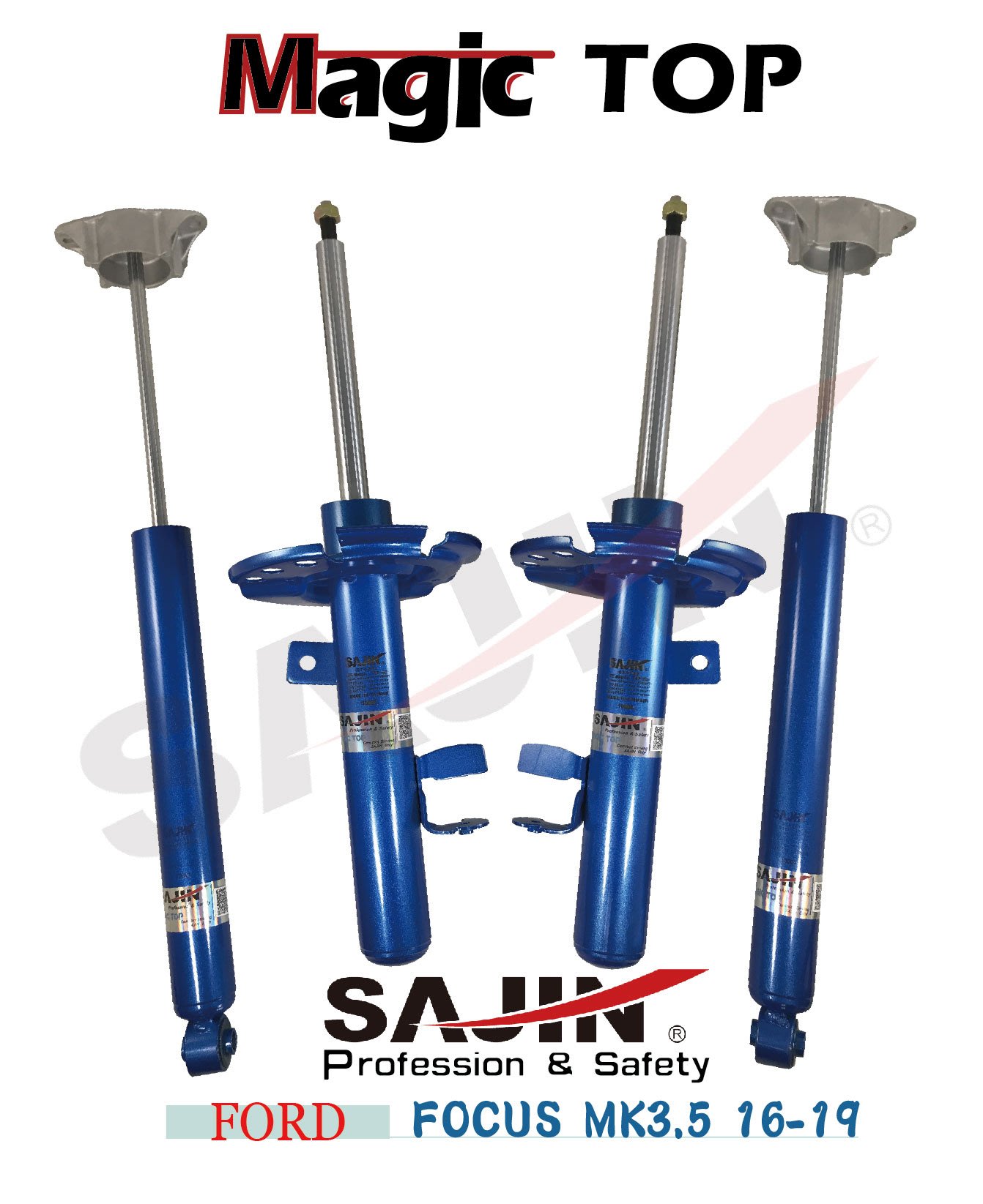 【SAJIN】FORD FOCUS/MK3.5 16-19 Magic TOP 原廠型阻尼可調改裝避震器