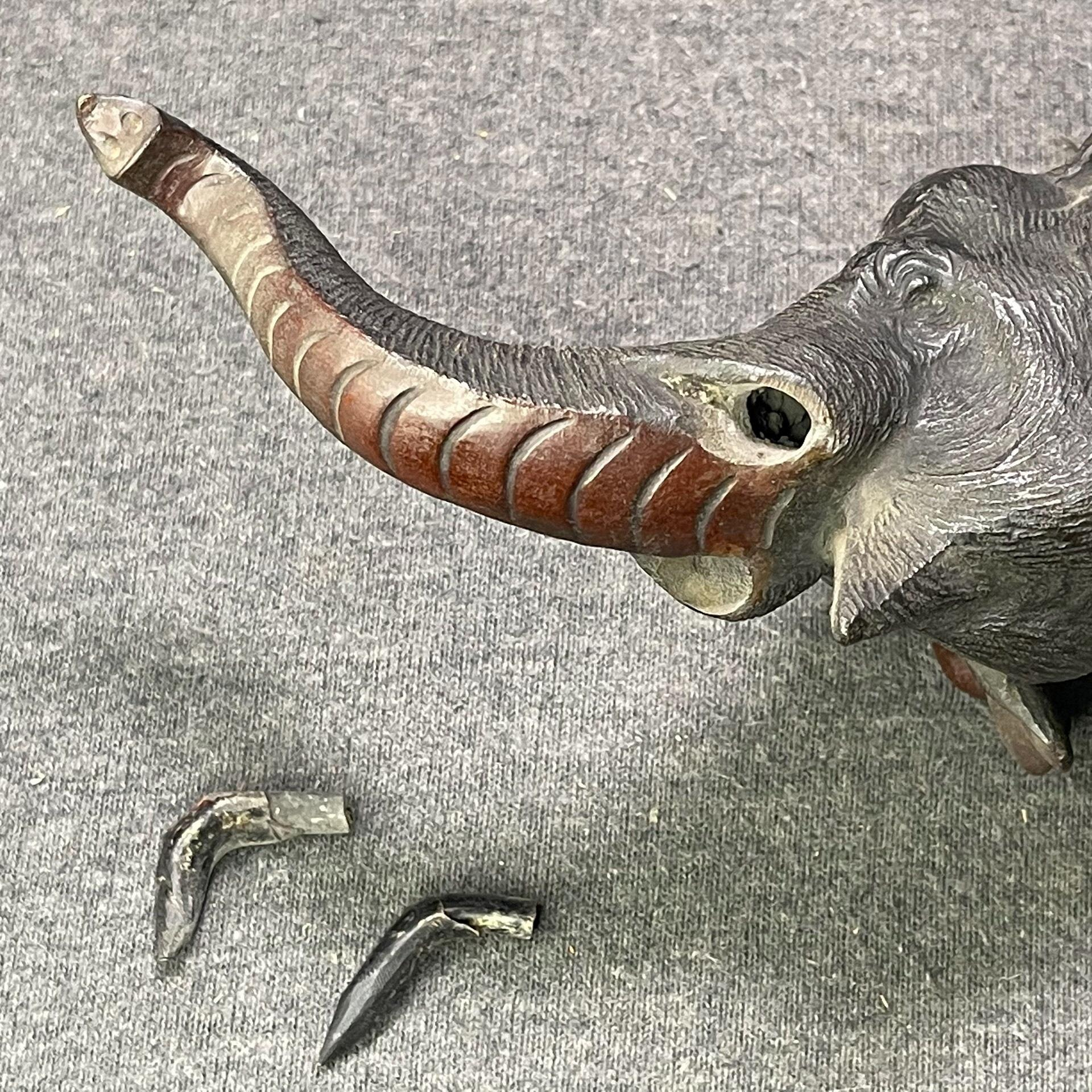 明治時期古銅金工龍置物，長13.5cm，重300克 明治時期古銅金工龍置物，長13.5cm，重300克 美術品