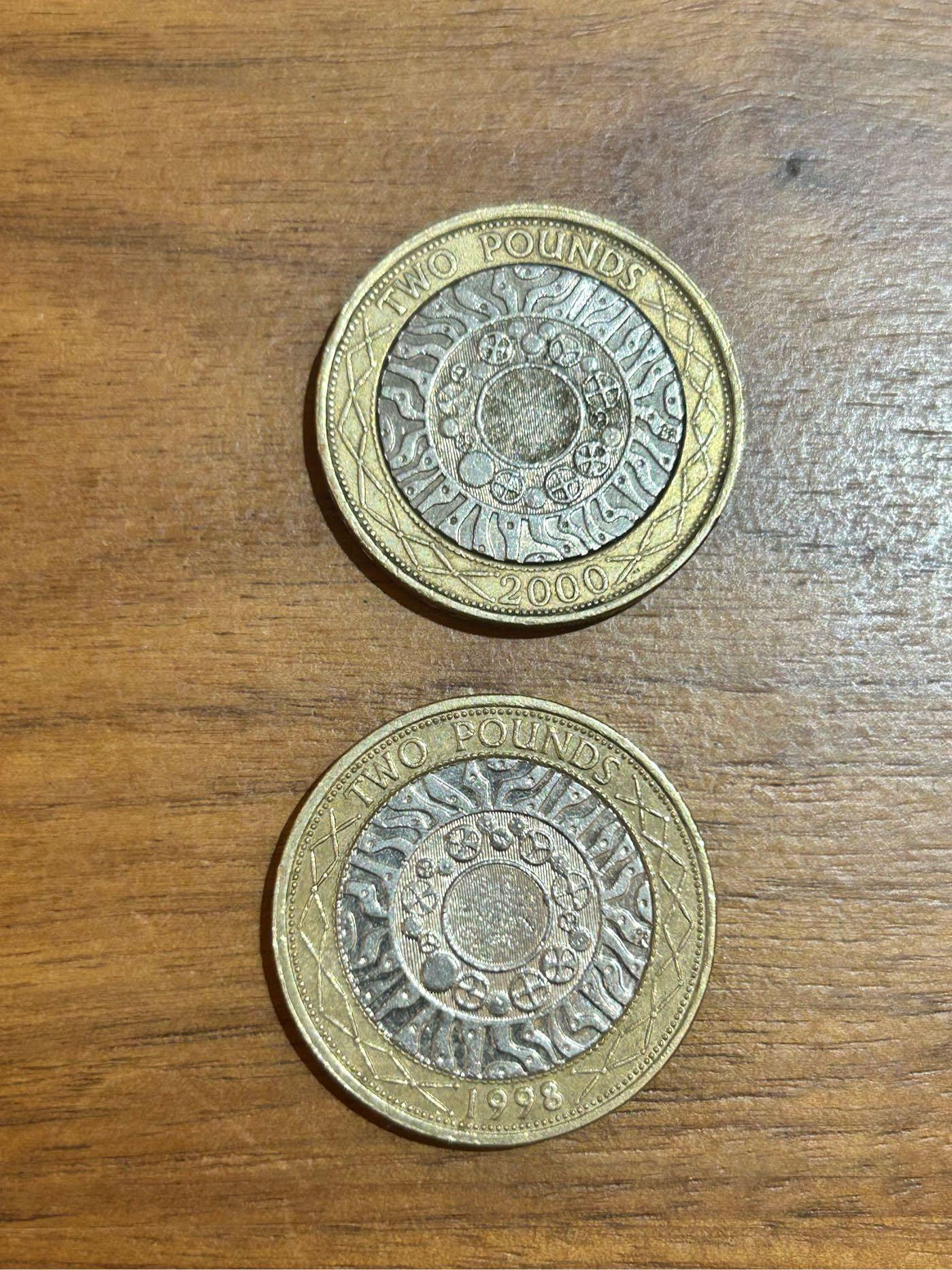 H2Shop】英國Britain UK 英鎊2鎊2 Pounds 1998-2000年伊莉莎白二世（英國女王）英鎊雙色幣錢幣硬幣| Yahoo拍賣