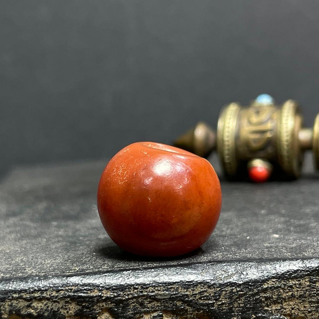 收藏天珠南紅老藥師孔老瑪瑙一顆尺寸17mm2400 XM8123 | Yahoo拍賣