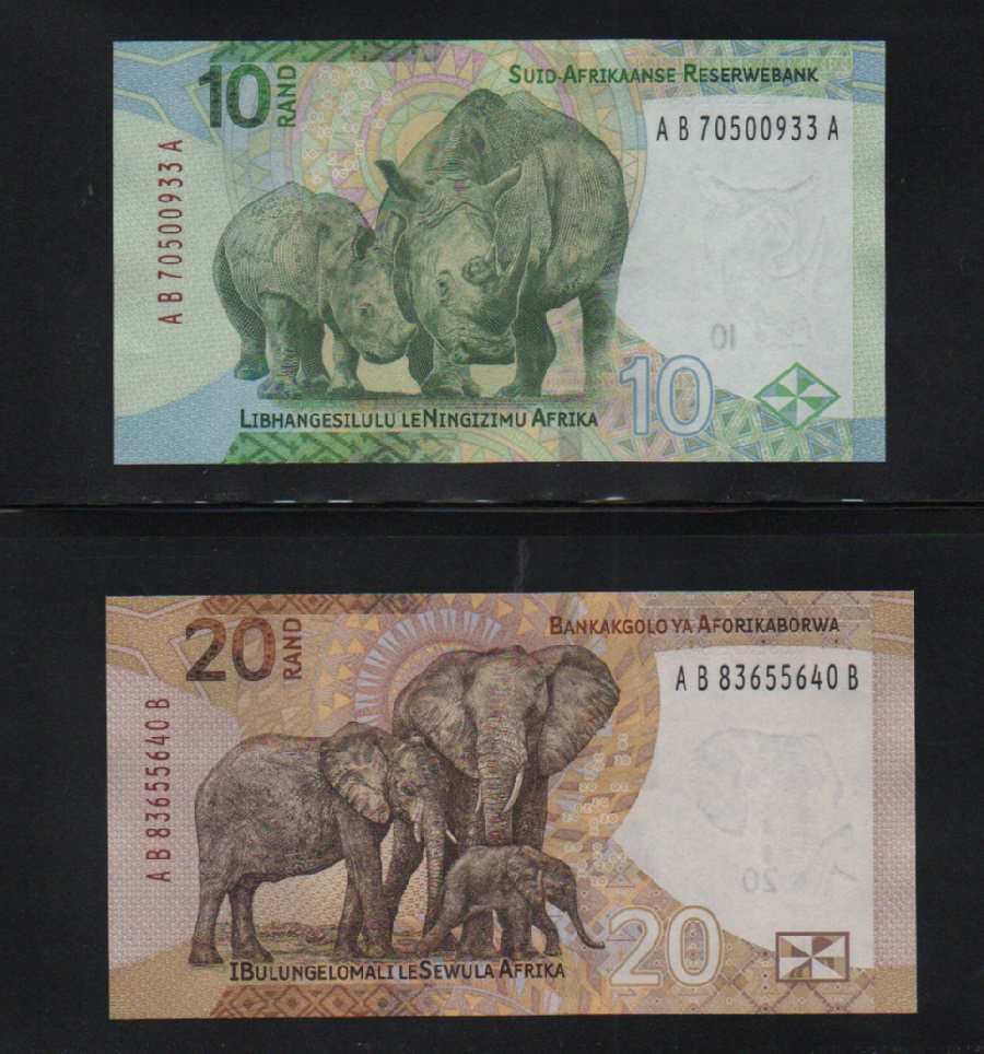 【低價外鈔】南非ND 2023年10 20 RAND 南非幣紙鈔二枚一組最新發行~ | Yahoo拍賣