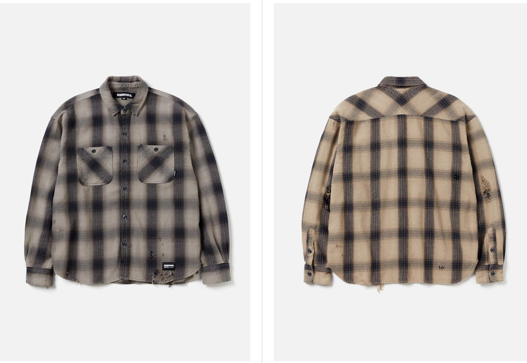 NEIGHBORHOOD SAVAGE BLOCK HOMBRE CHECK SHIRT LS 襯衫。太陽選物社