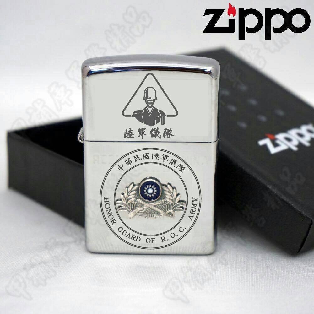甲補庫》ZIPPO中華民國陸軍儀隊雷射雕刻立體軍徽打火機/陸儀/美國原裝 