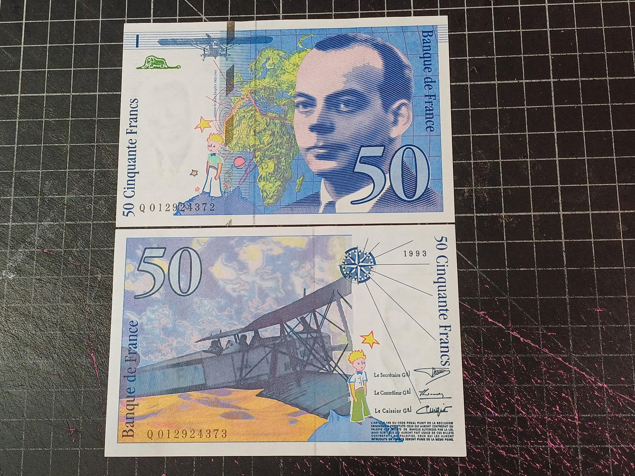 紙幣】France 法國P157b 50法郎小王子1993 品相全新UNC | Yahoo拍賣