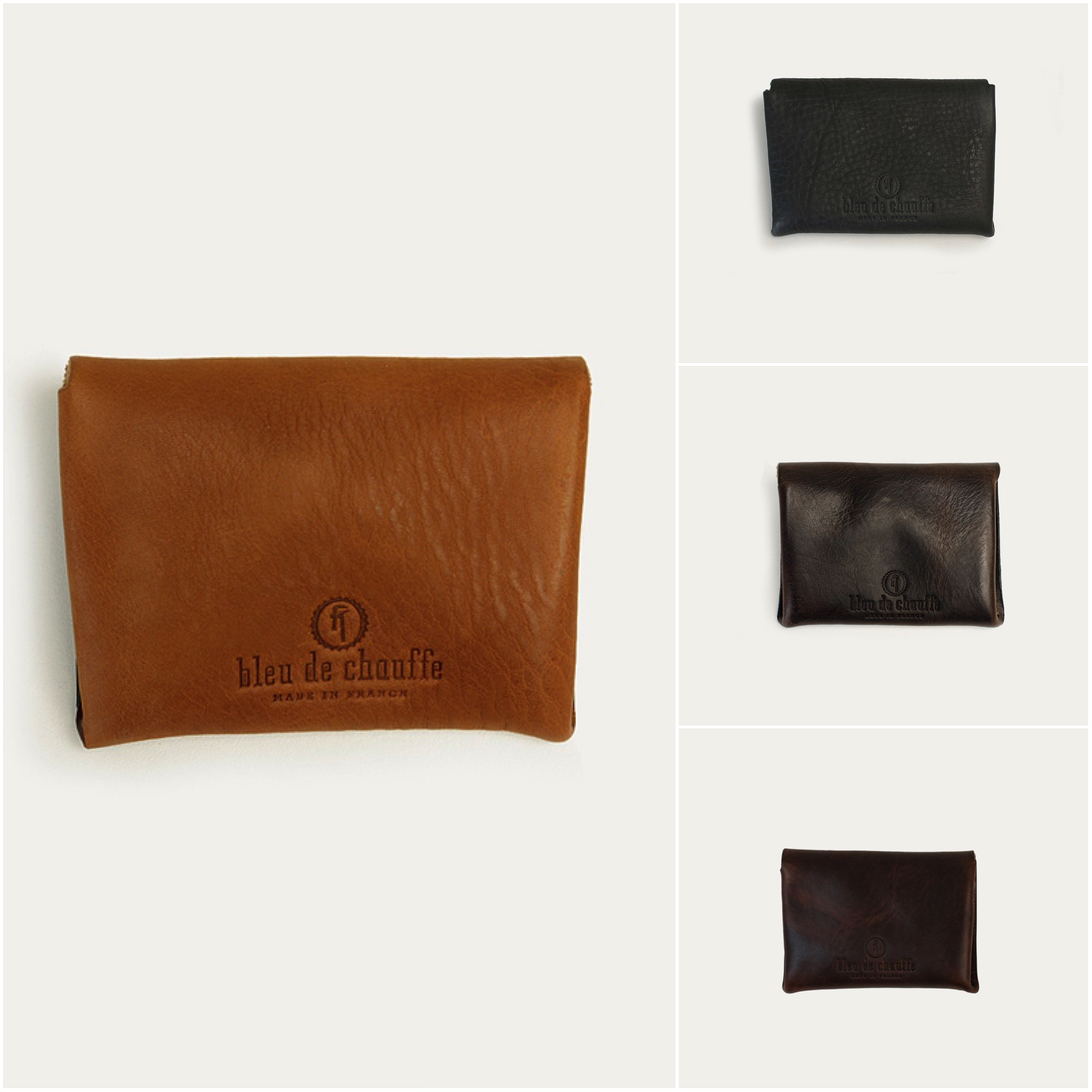 法國手工製Bleu de Chauffe TALBIN Wallet 真皮零錢袋短夾雙夾層植鞣皮革四色現貨| Yahoo拍賣