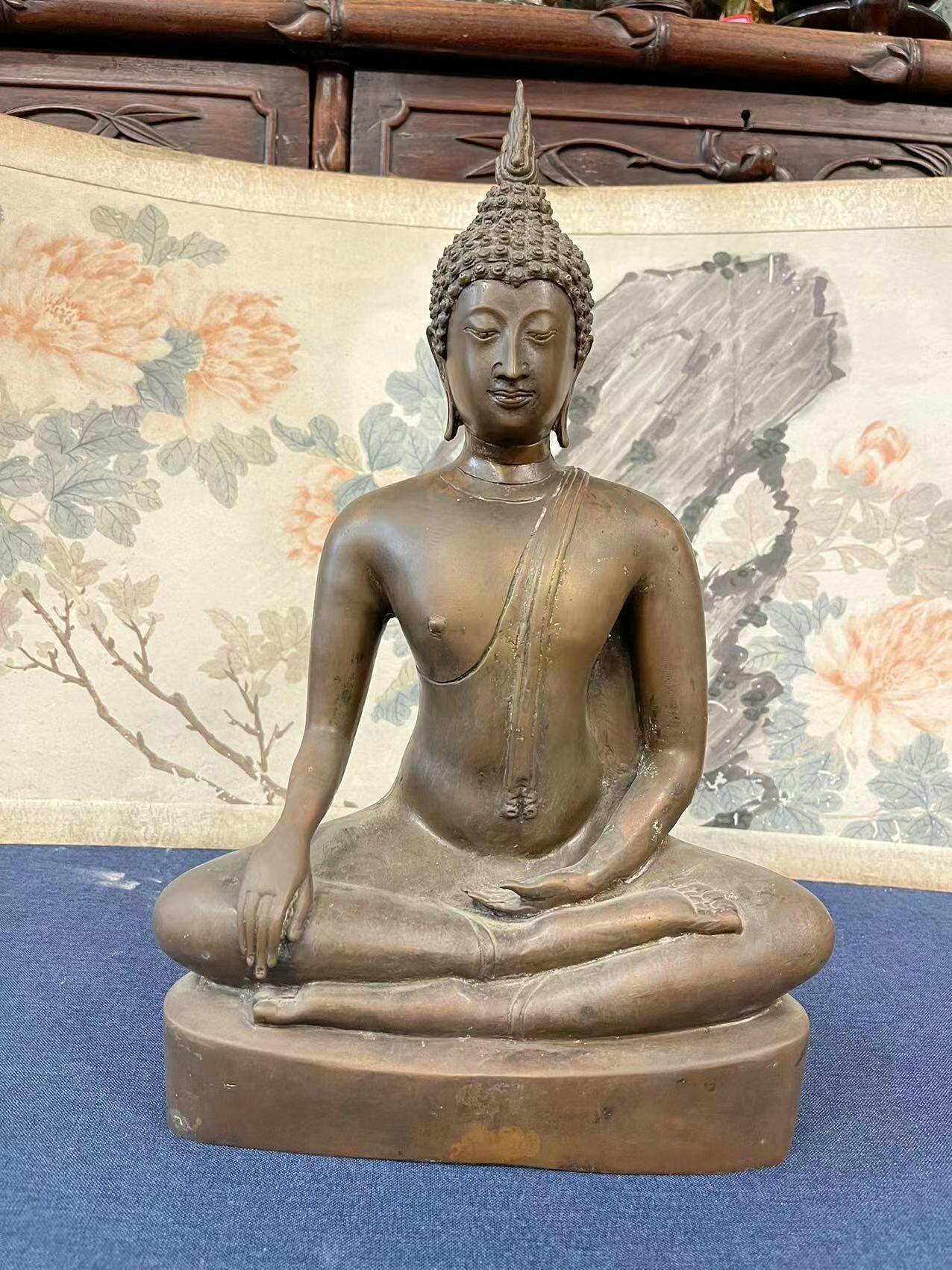 泰國清時代古銅佛像嚴選，工藝精湛神態逼真，皮殼厚潤開門必看，海外