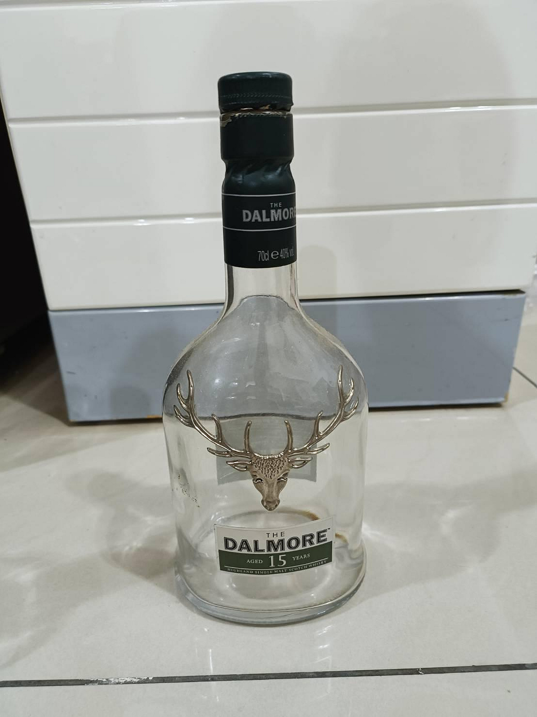 【銓芳家具】 DALMORE 大摩 15年單一麥芽蘇格蘭威士忌 空酒瓶 玻璃空酒瓶 DIY 裝飾擺設 酒燈 藝術擺飾品