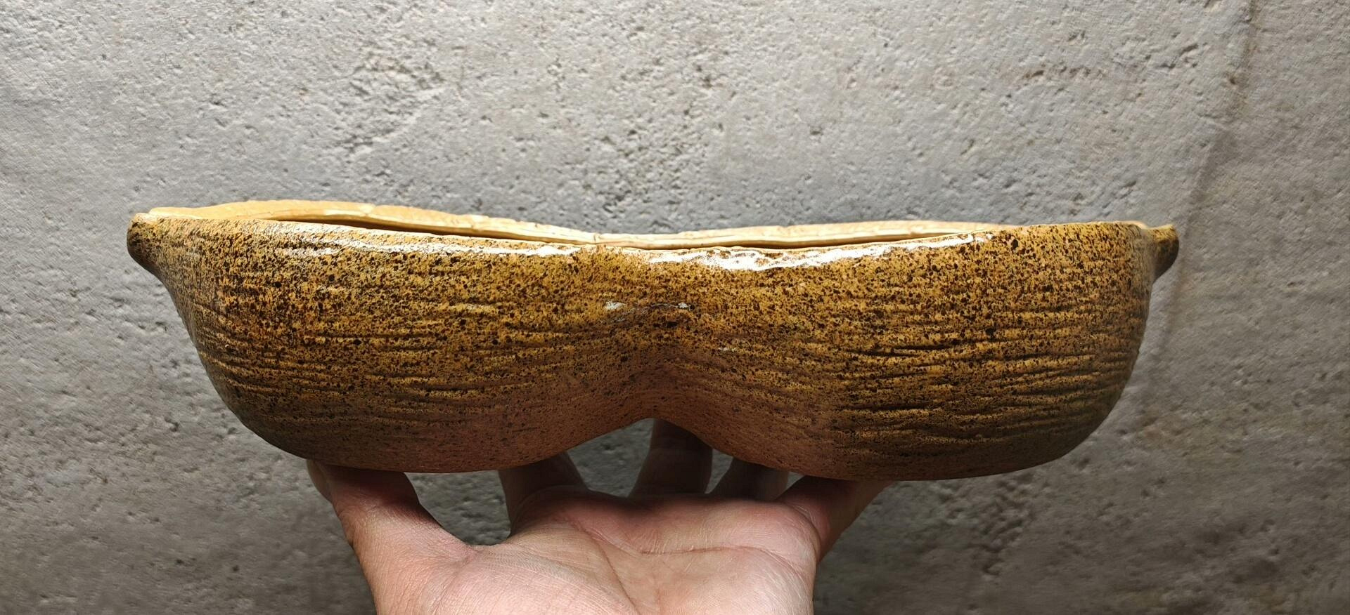 宜興紫砂無孔花盆壺承茶渣罐半花生殼造型清水泥紫砂胚宜鈞釉水培多肉