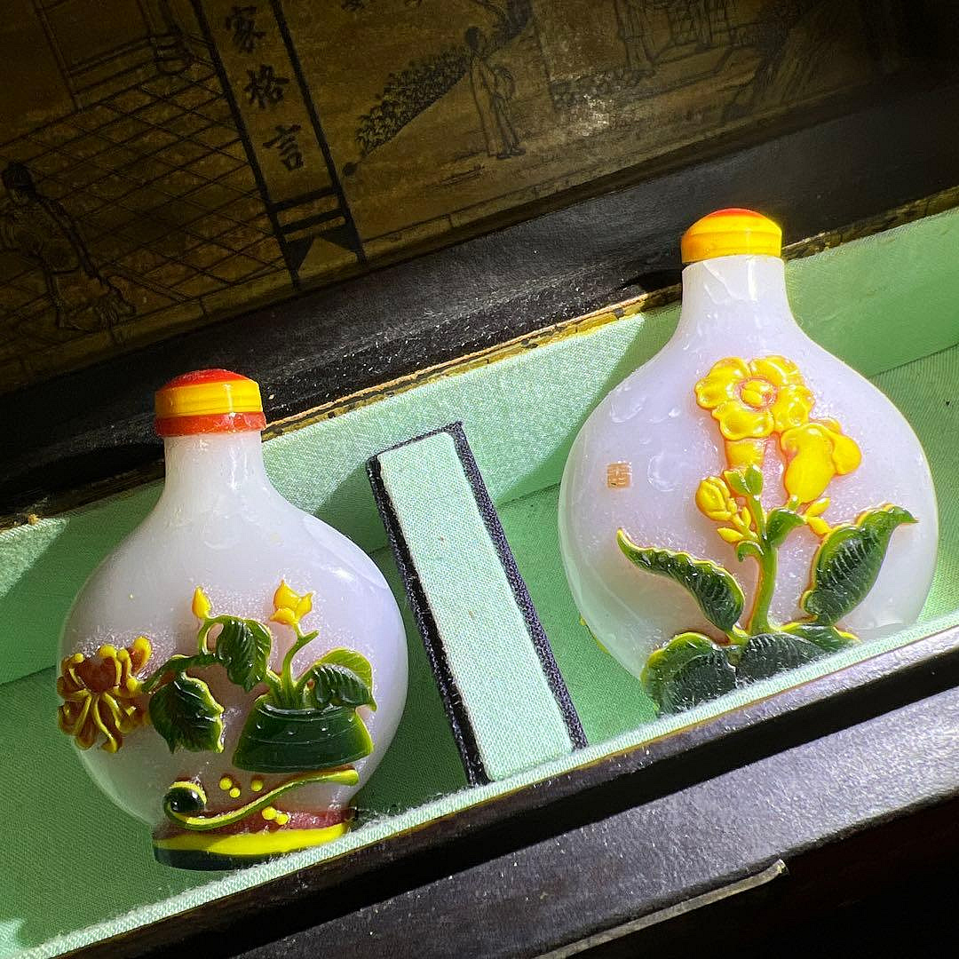 玻璃鼻煙壺乾隆中國古玩木箱付| Yahoo拍賣