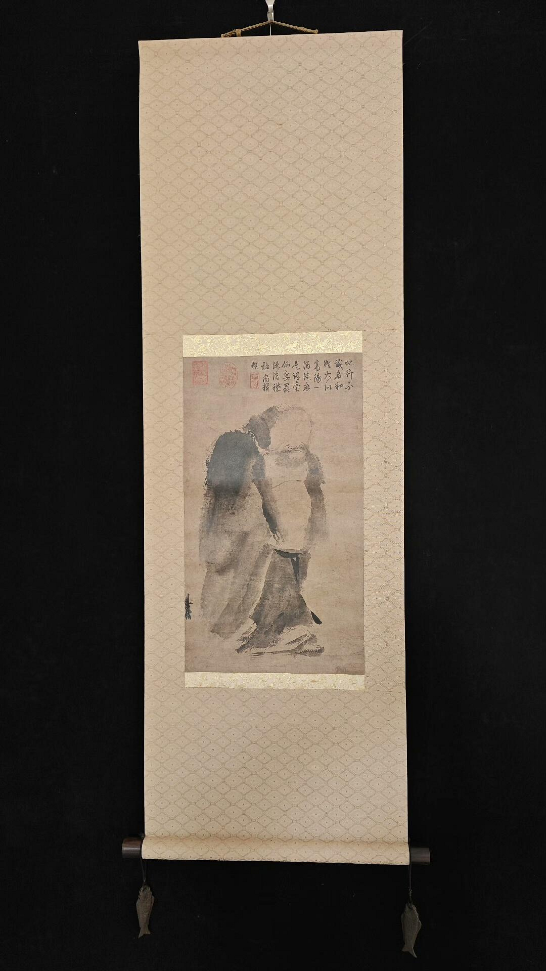 宋朝梁楷《潑墨仙人圖》嚴選原寸復制，紙本綾裱珍藏盒，藝術收藏推薦