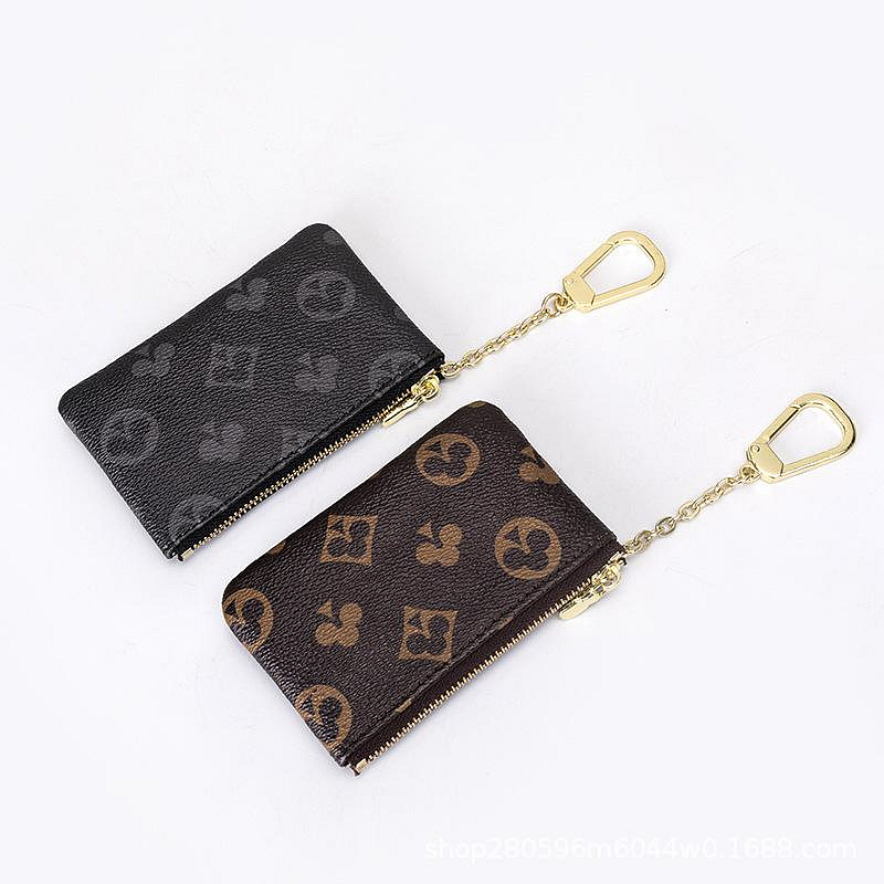 FASHION BAGSTORE 仿LV面料女式零錢包短錢包，女包掛包裝飾配件，拉鏈掛飾小包，女錢包短夾