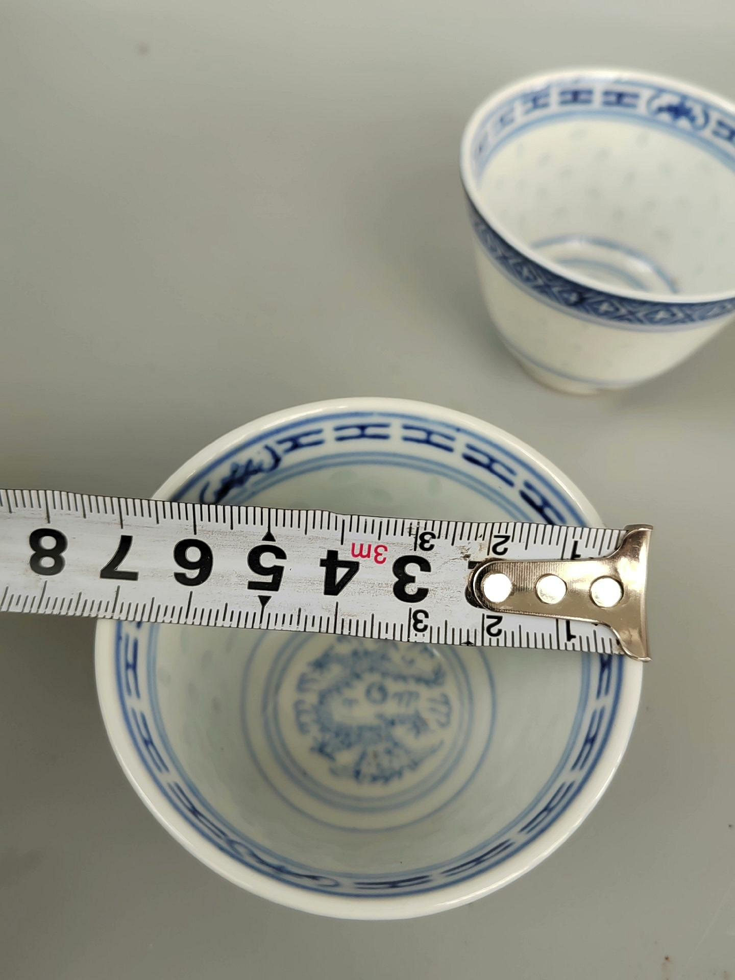 青花 玲瓏盃 茶盃 青花 玲瓏盃 茶盃 景德鎮老廠貨青花玲瓏杯茶碗酒杯中號出口品質