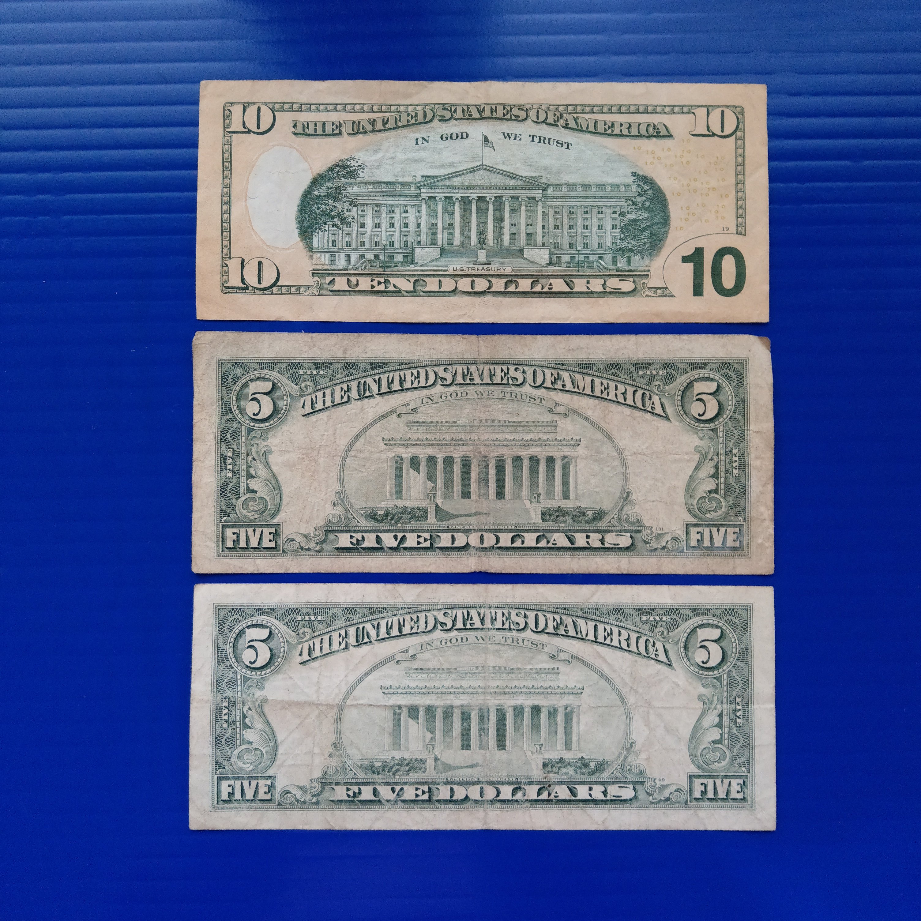 大三元】紙鈔-美國.美元.美鈔.美金-10元1張+5元2張| Yahoo拍賣