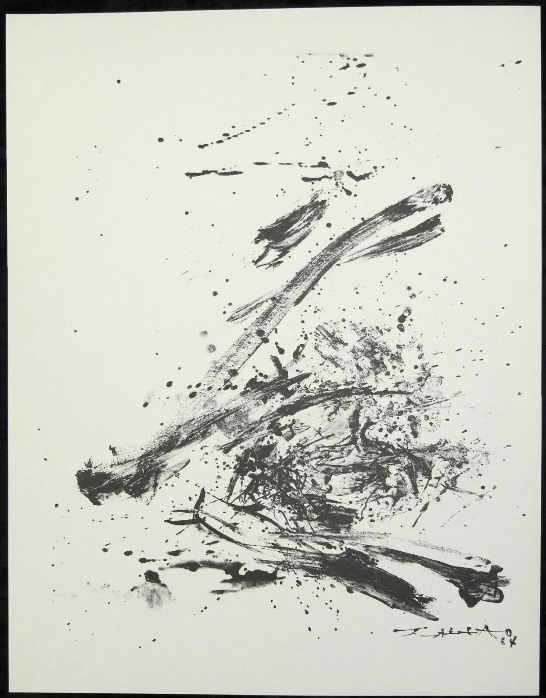 趙無極印刷簽名版畫，1966年版印量500張，無版號。(非草間彌生.奈良