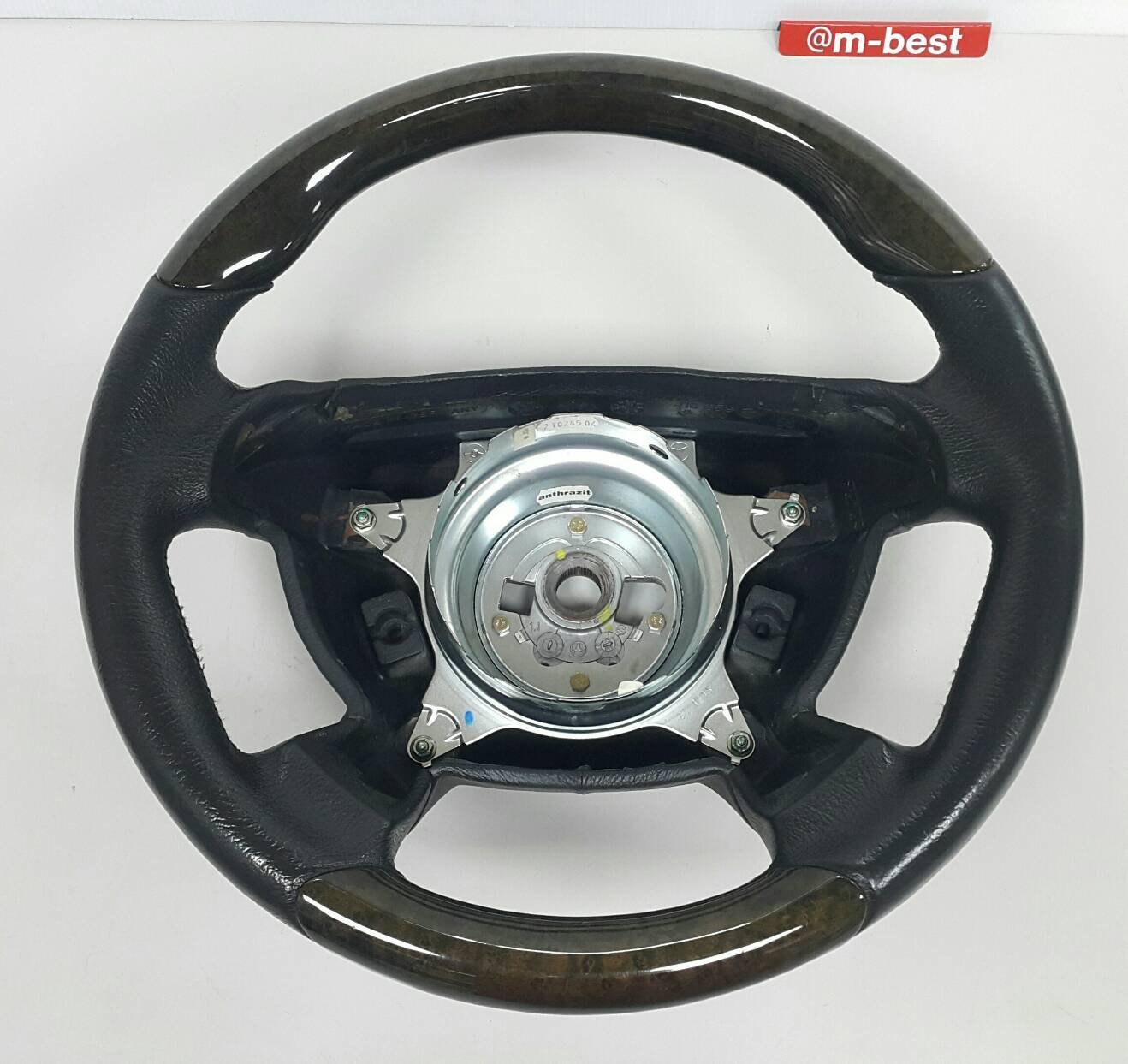 BENZ (純正品) W202 S202 W210 S210 (後期) 跑車 方向盤 鳥眼木 黑木 變形蟲 半皮半木