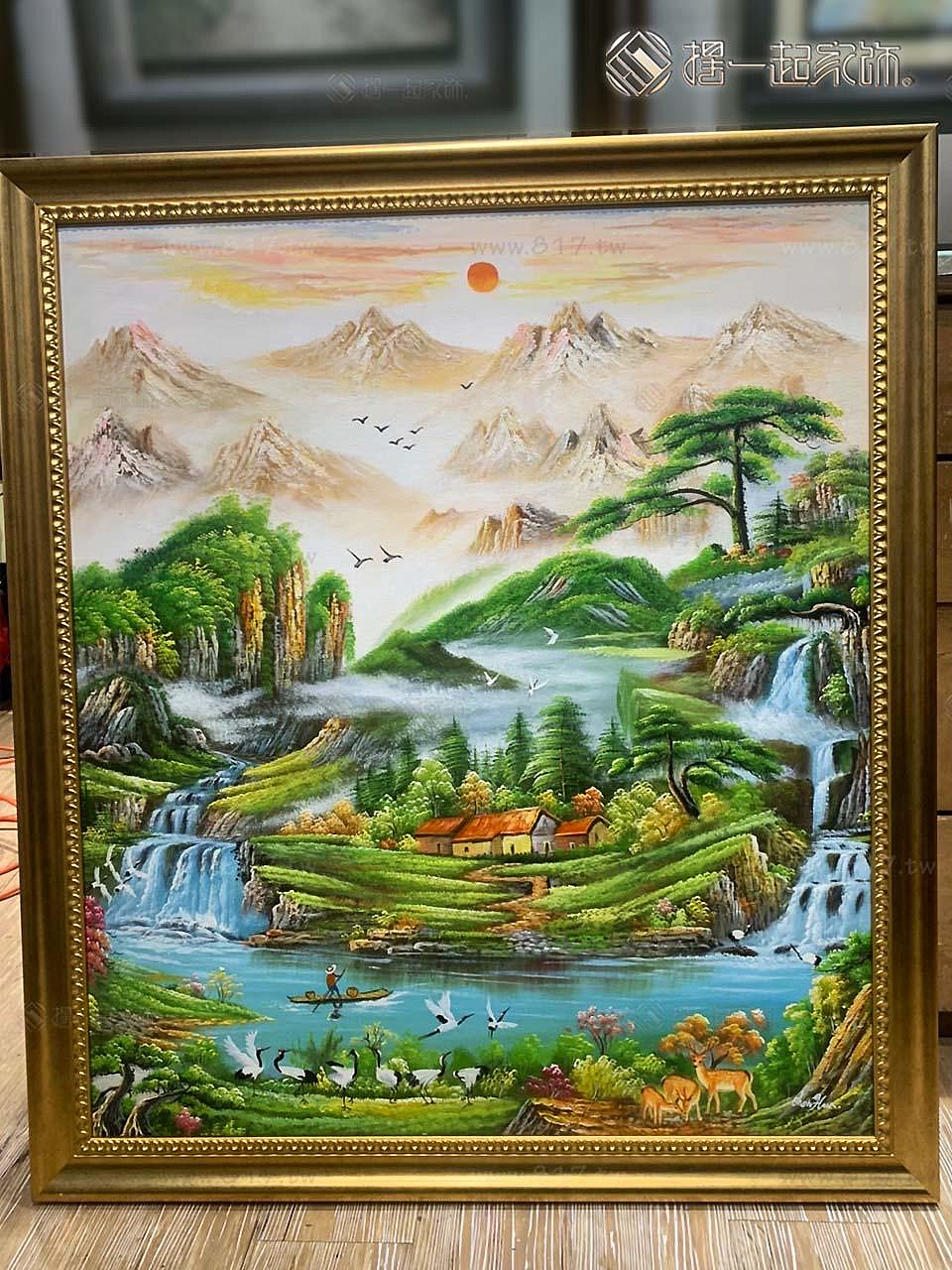 山水画 真作】光鳳/山水漁師図/山水図/漁舟図/掛軸☆宝船☆AB-881の通販