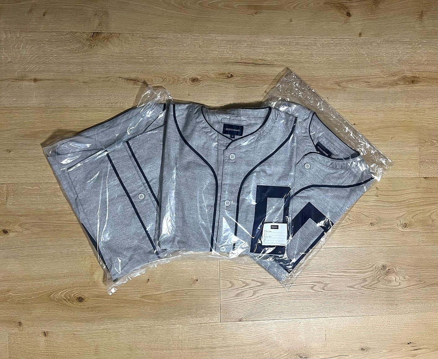 Descendant 22ss Bleek Baseball Shirt 棒球衫襯衫灰藍刺繡| Yahoo拍賣
