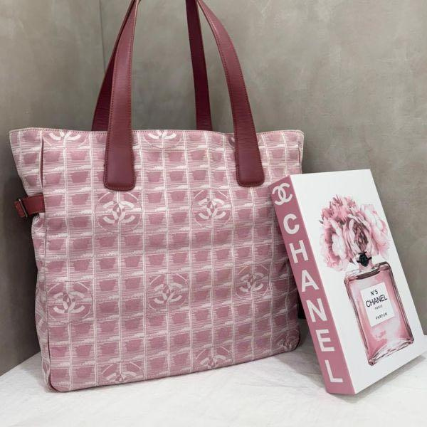 【赫蒂國際精品】 Chanel 粉紅冰格托特包 vintage 二手 中古