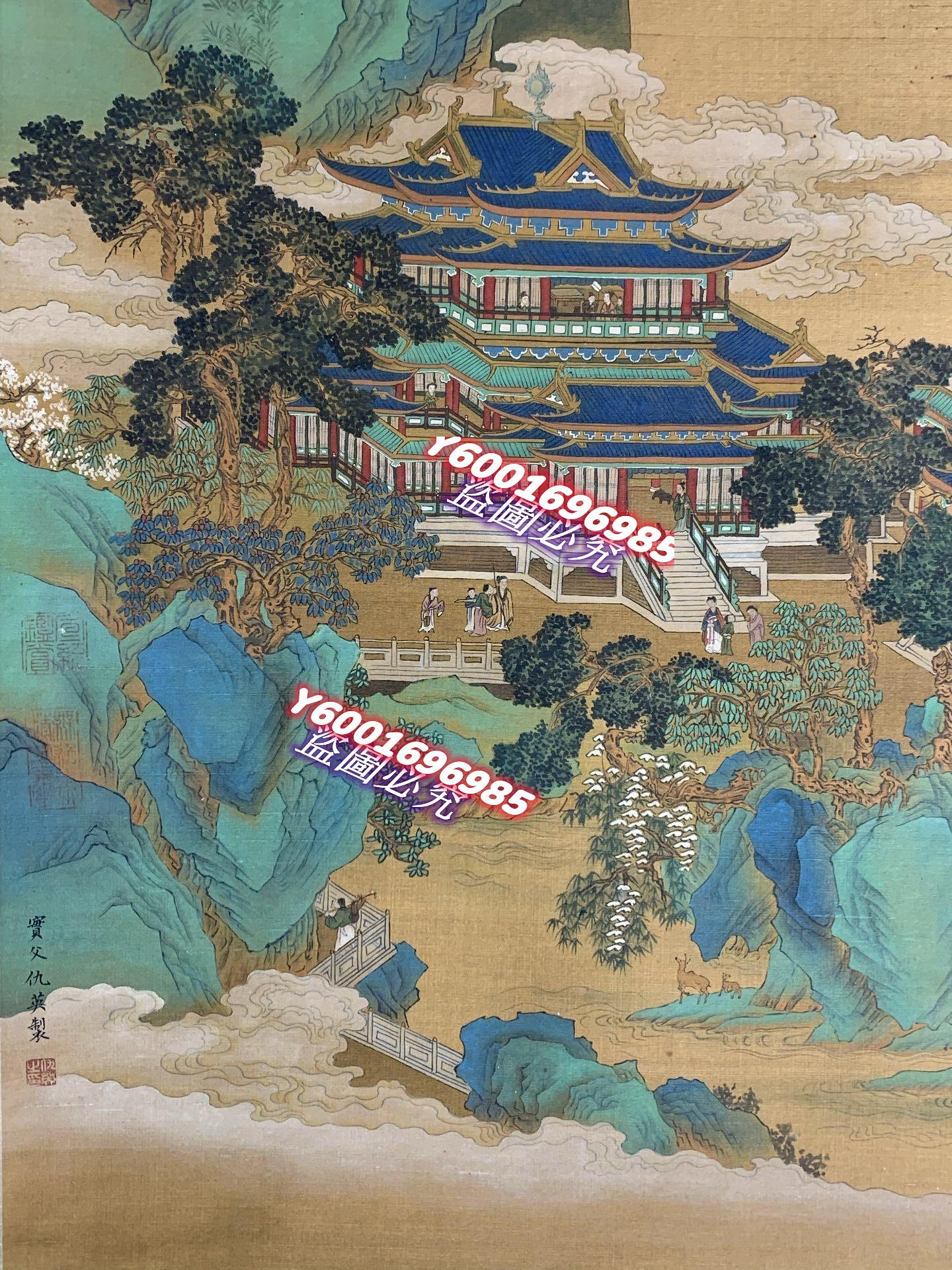 仇英（1505-1552），仙山樓閣圖，明代畫家，與沈周、文徵明、唐寅并稱