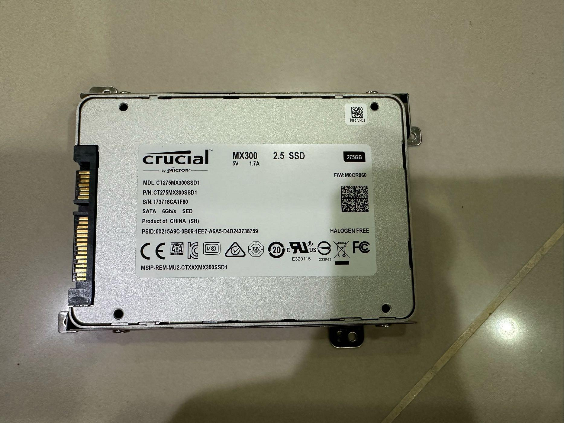二手良品Micron Crucial MX300 275GB SSD M2 固態硬碟| Yahoo拍賣