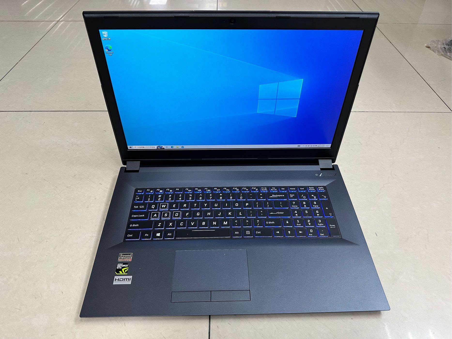 【CLEVO 藍天 N870HK I7 7700HQ 8G 256G SSD 電競機 GTX1050 TI】17.3吋 FHD