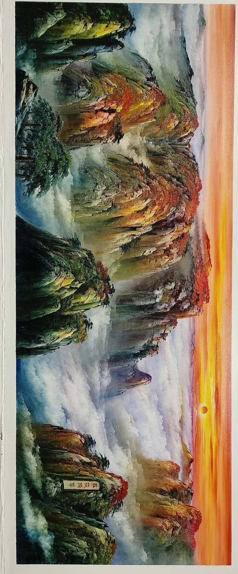 嚴選純手繪油畫，五大名山主題，壁掛藝術推薦，品味之選客廳裝飾原創