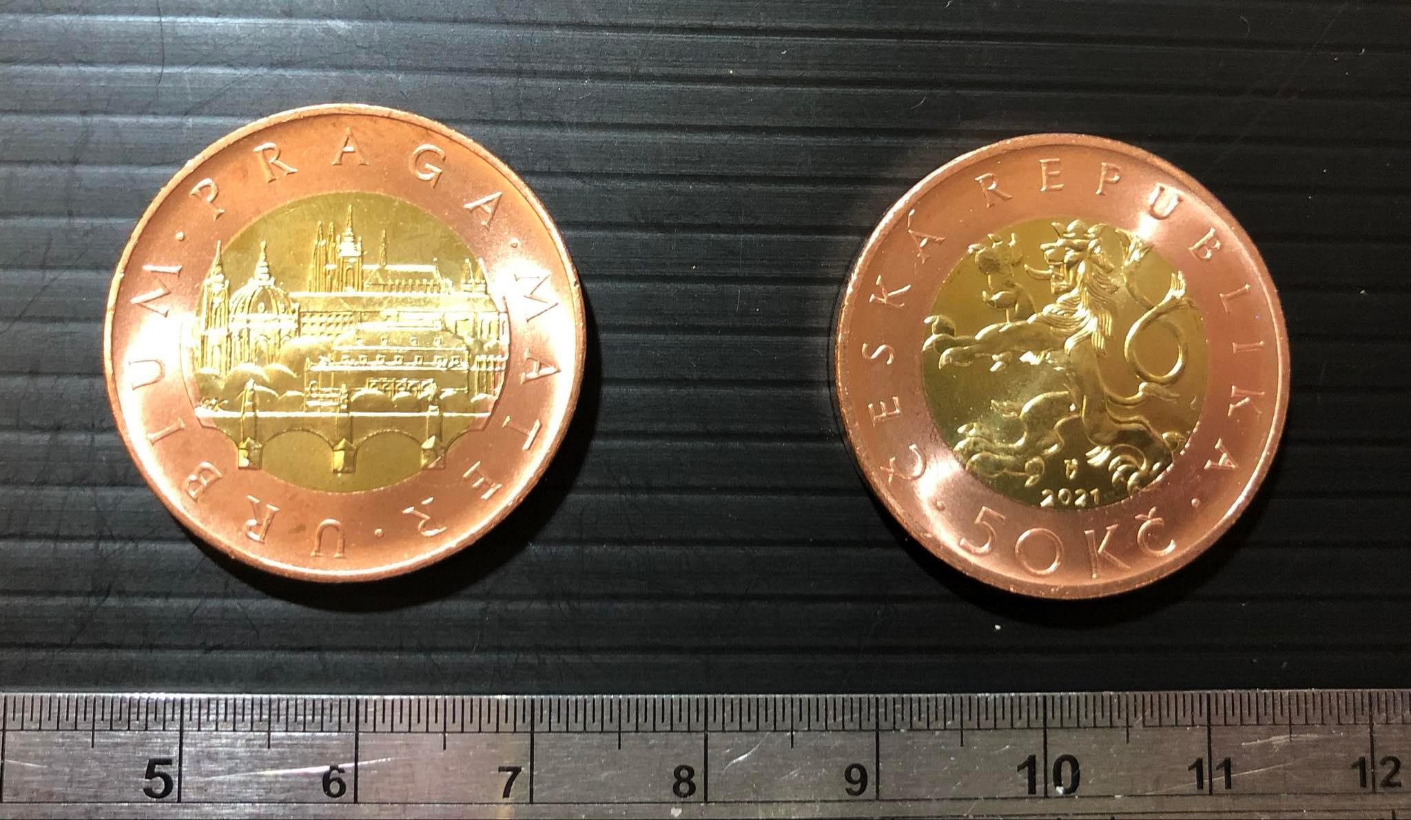 超值硬幣】捷克2021年50Korun 捷克克朗雙色幣一枚查理大橋與布拉格城堡圖案新幣少見~ | Yahoo拍賣