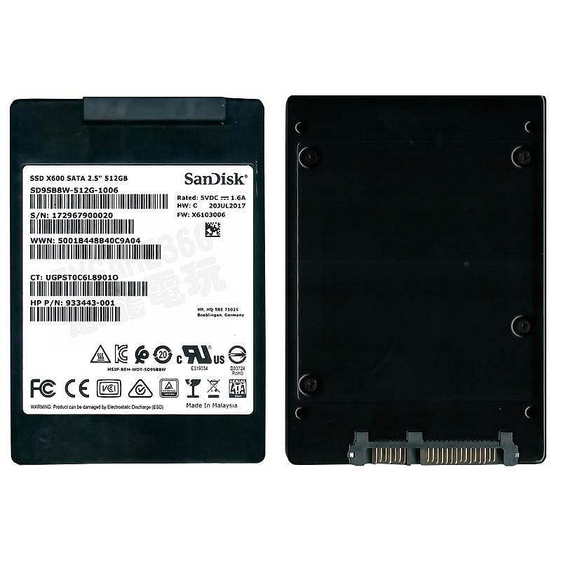 SANDISK X600 2.5吋內接式硬碟固態硬碟SATA3 SSD 512G 512GB 全新拆機