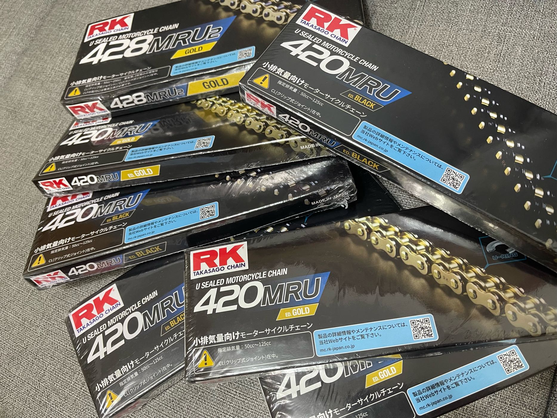 全新現貨不用等RK 420 MRU 黃金黑金油封鏈條MSX Grom Monkey 125 100L 110L | Yahoo拍賣