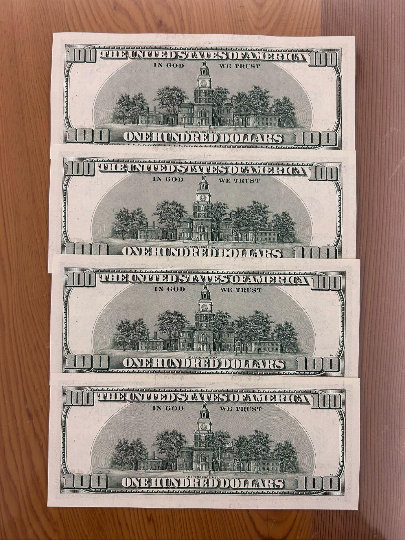 H2Shop】美國美元100元大頭版2006年UNC~VF品相+趣味號富蘭克林美金紙幣| Yahoo拍賣