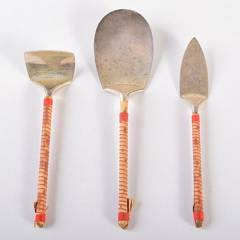 茶道具　金工師　木村清五郎造　南鐐　灰匙　三本組　約63g　共箱　M　R7732 茶道具金工師木村清五郎造南鐐灰匙三本組約63g共箱MR7732 | Yahoo拍賣