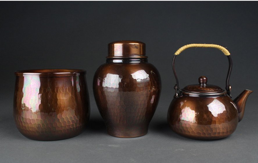 茶太初] 日本英純堂錘起銅器桃山古色3件套同箱| Yahoo拍賣