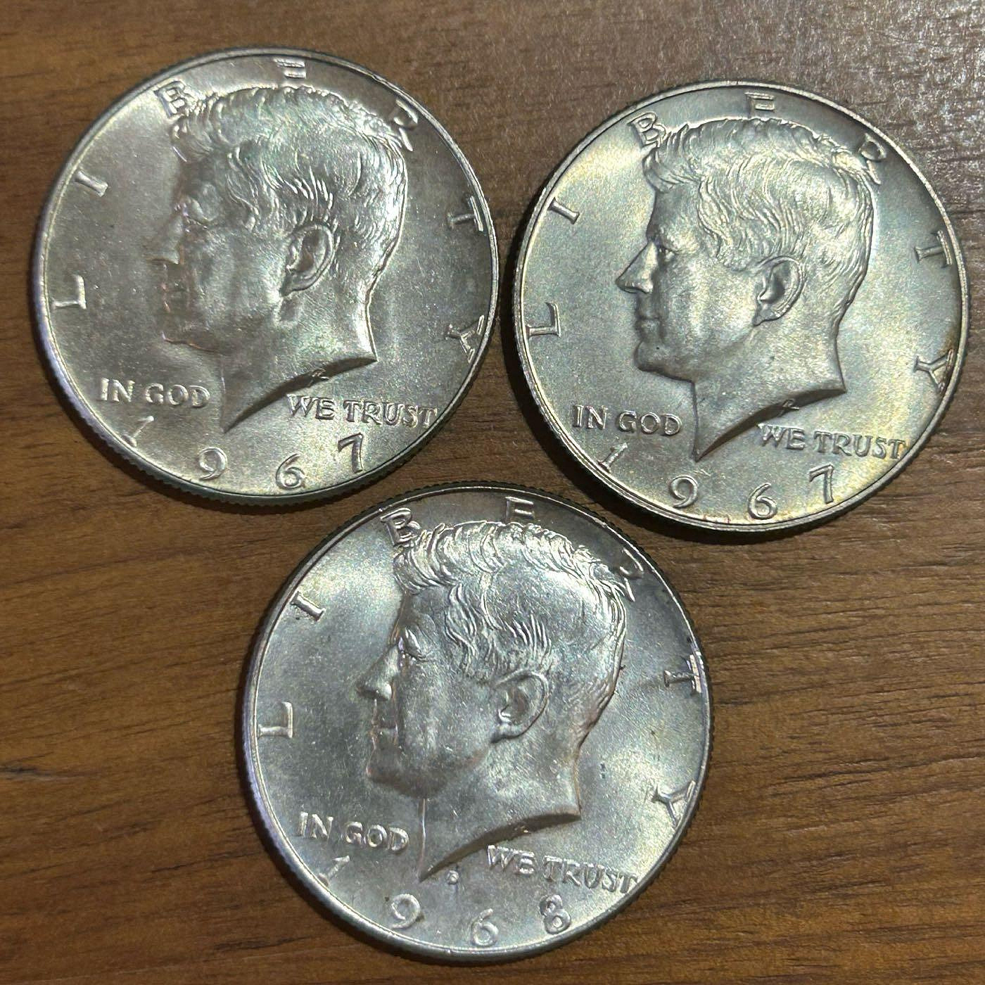 【H2Shop】美國美元50美分半元甘迺迪1967-1968年具還原光具光澤銀幣美金硬幣錢幣優質流通品相附圓盒| Yahoo拍賣