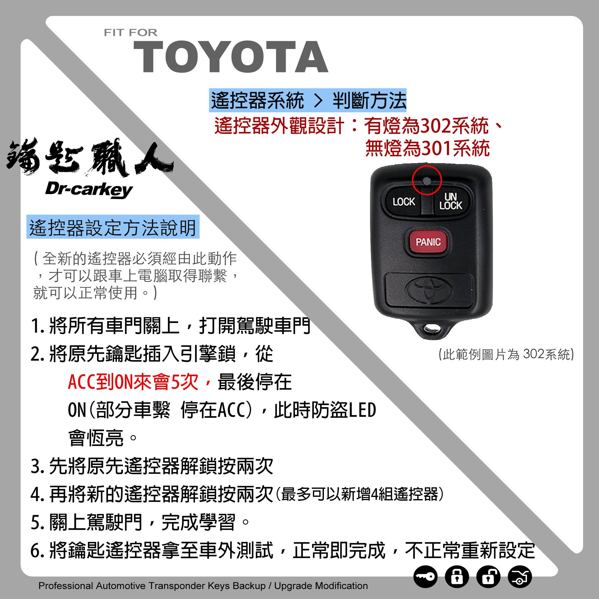 【汽車鑰匙職人】TOYOTA CAMRY 豐田302遙控器摺疊鑰匙