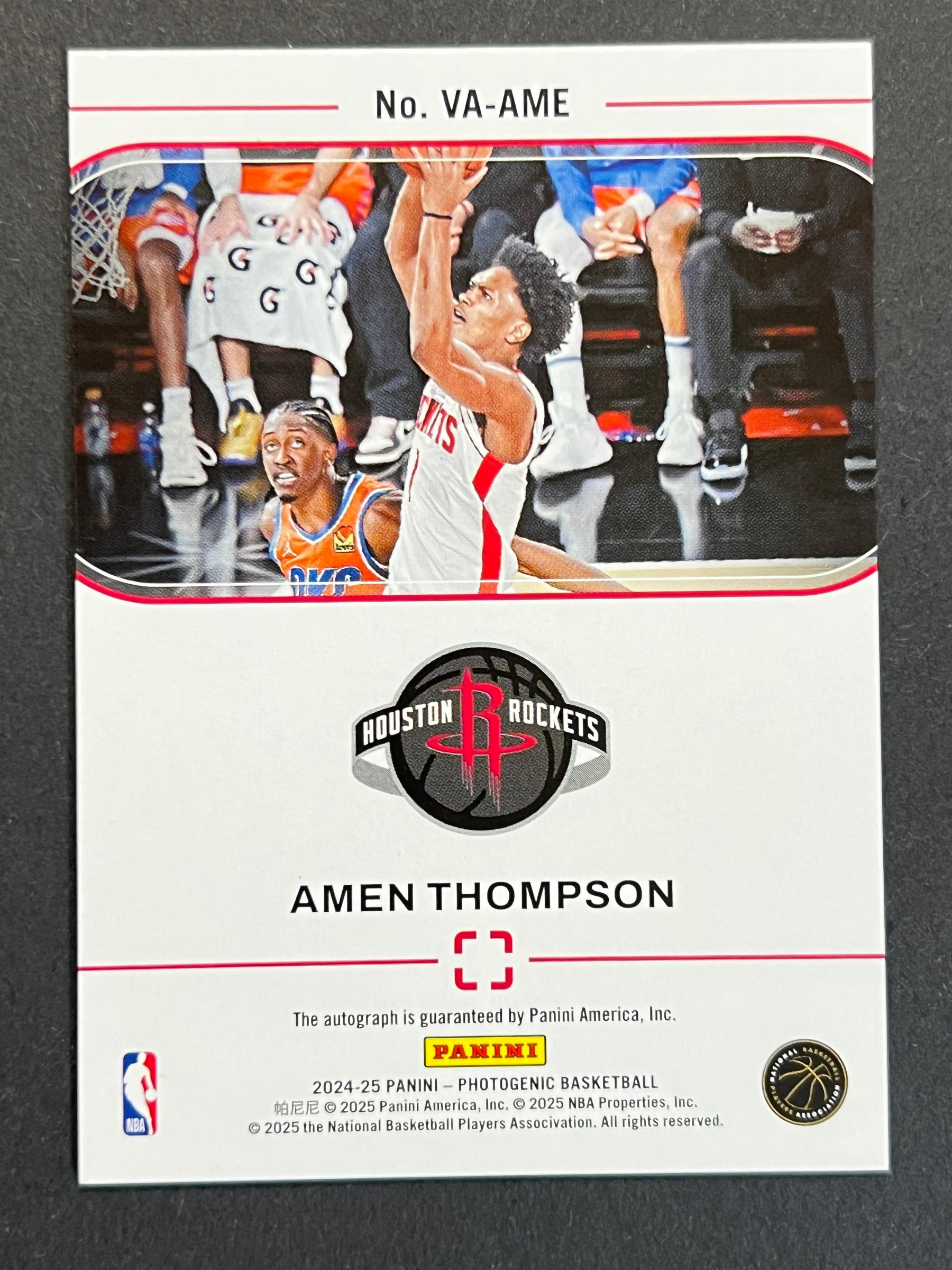 限量/99 Amen Thompson 簽名AUTO PHOTOGENIC 2024-25 312 | Yahoo拍賣