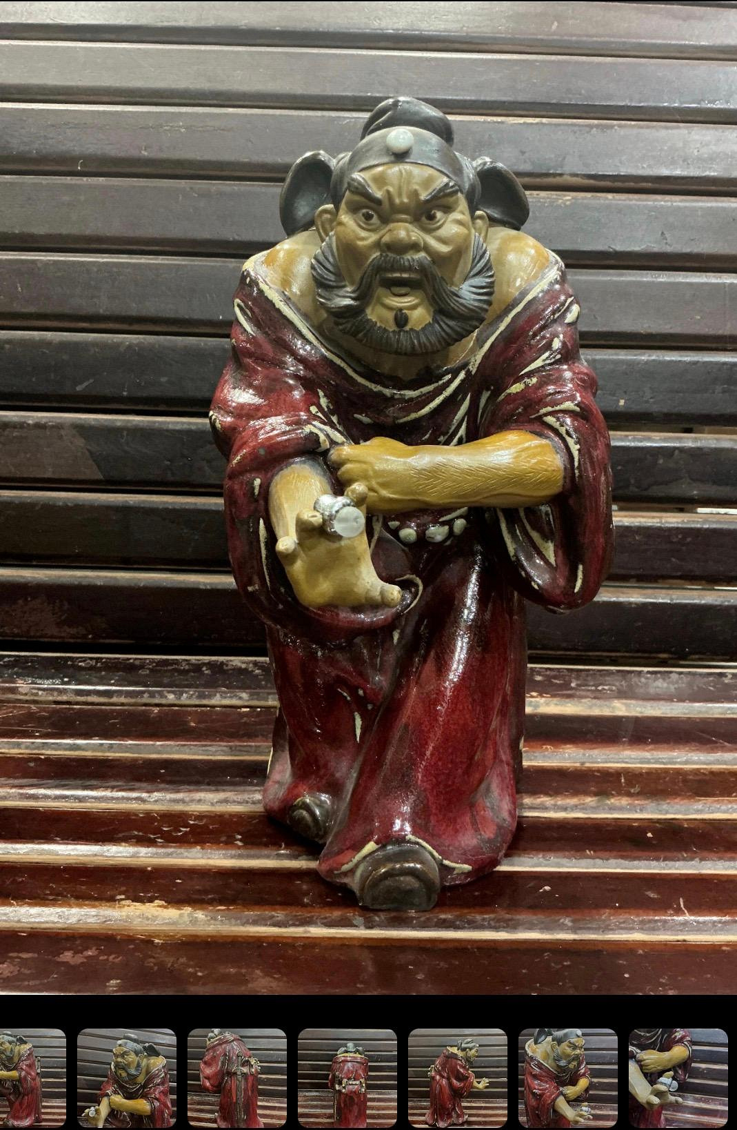 1890 時代物 人物 鍾馗 小鬼 怪獸 古美術 置物 1890 時代物 人物 鍾馗