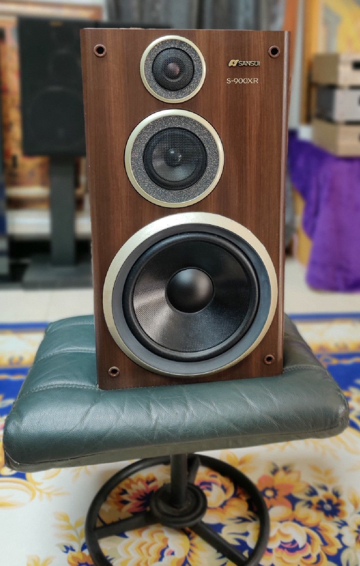有黑色版」日本製SANSUI S-900XR 主聲道大型書架喇叭含網罩品相優110W