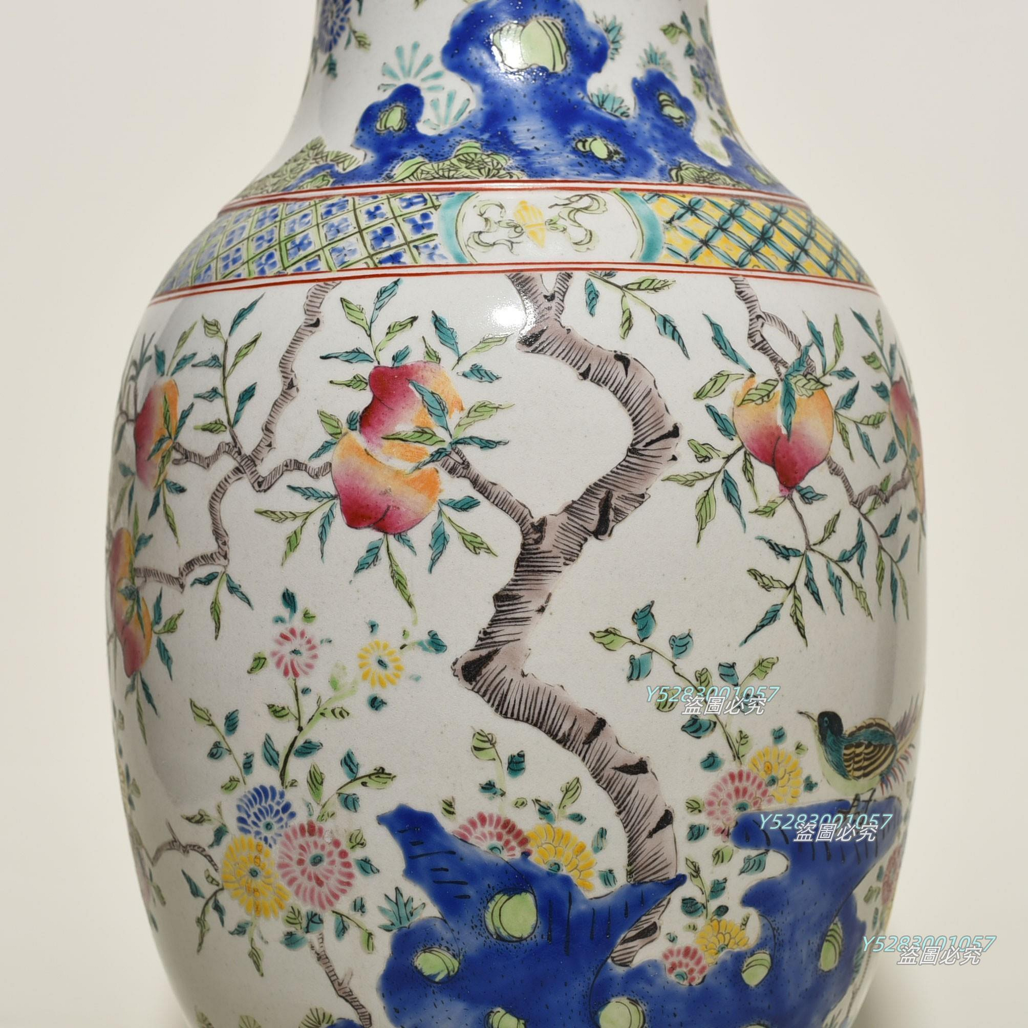 清康熙五彩花鳥紋瓶47*22釐米舊藏瓷器【時光藏館】1501 | Yahoo拍賣