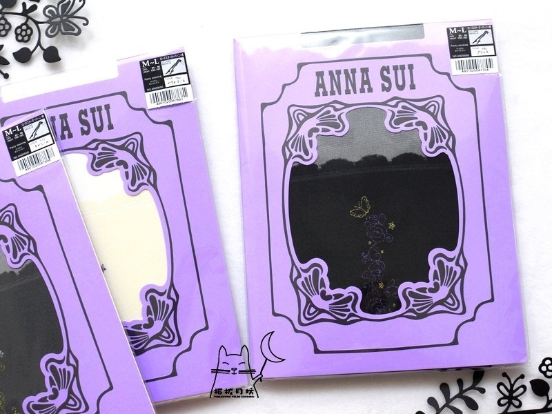 【拓拔月坊】ANNA SUI 褲襪　彩蔥線條 玫瑰星星 側紋假膝上褲襪　日本製～現貨！