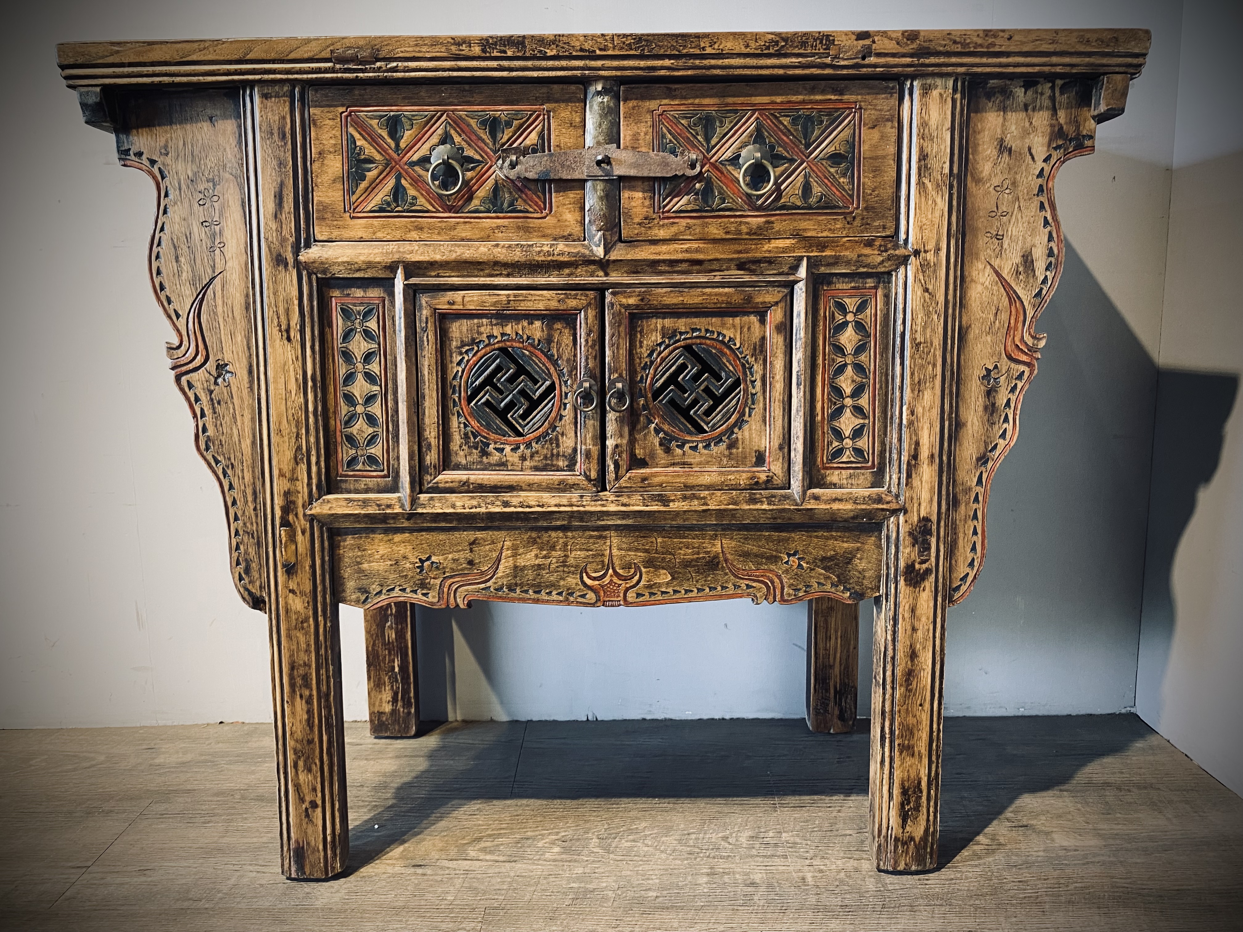 民藝家具　衝立　骨董 ㊣大匠之風㊣古董老件**老件山西榆木櫃.玄關櫃.展示櫃.＊另有實木原木