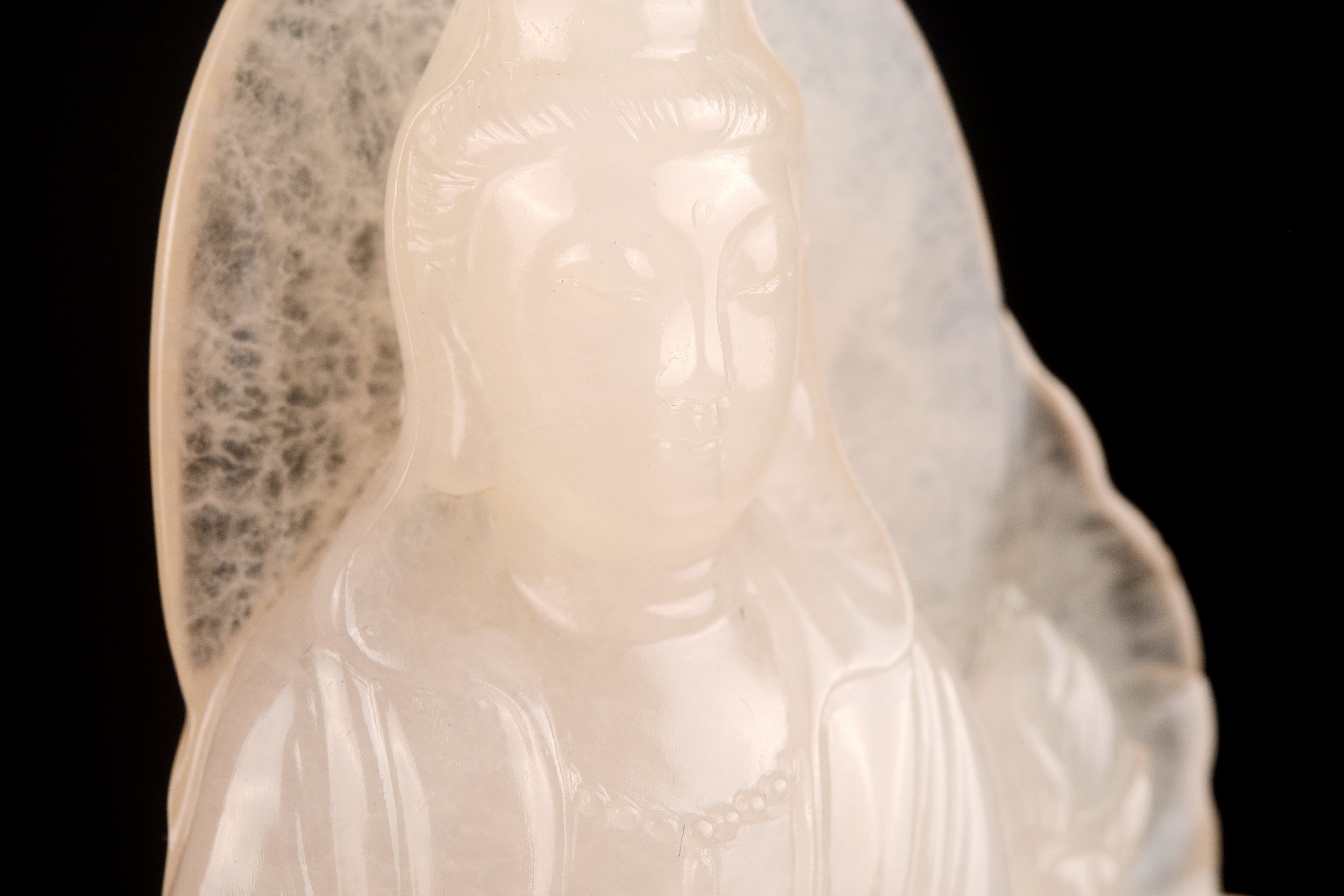傳世珍藏~~國寶壽山石精品擺件---荔枝凍極品『童子拜觀音』省工藝美術