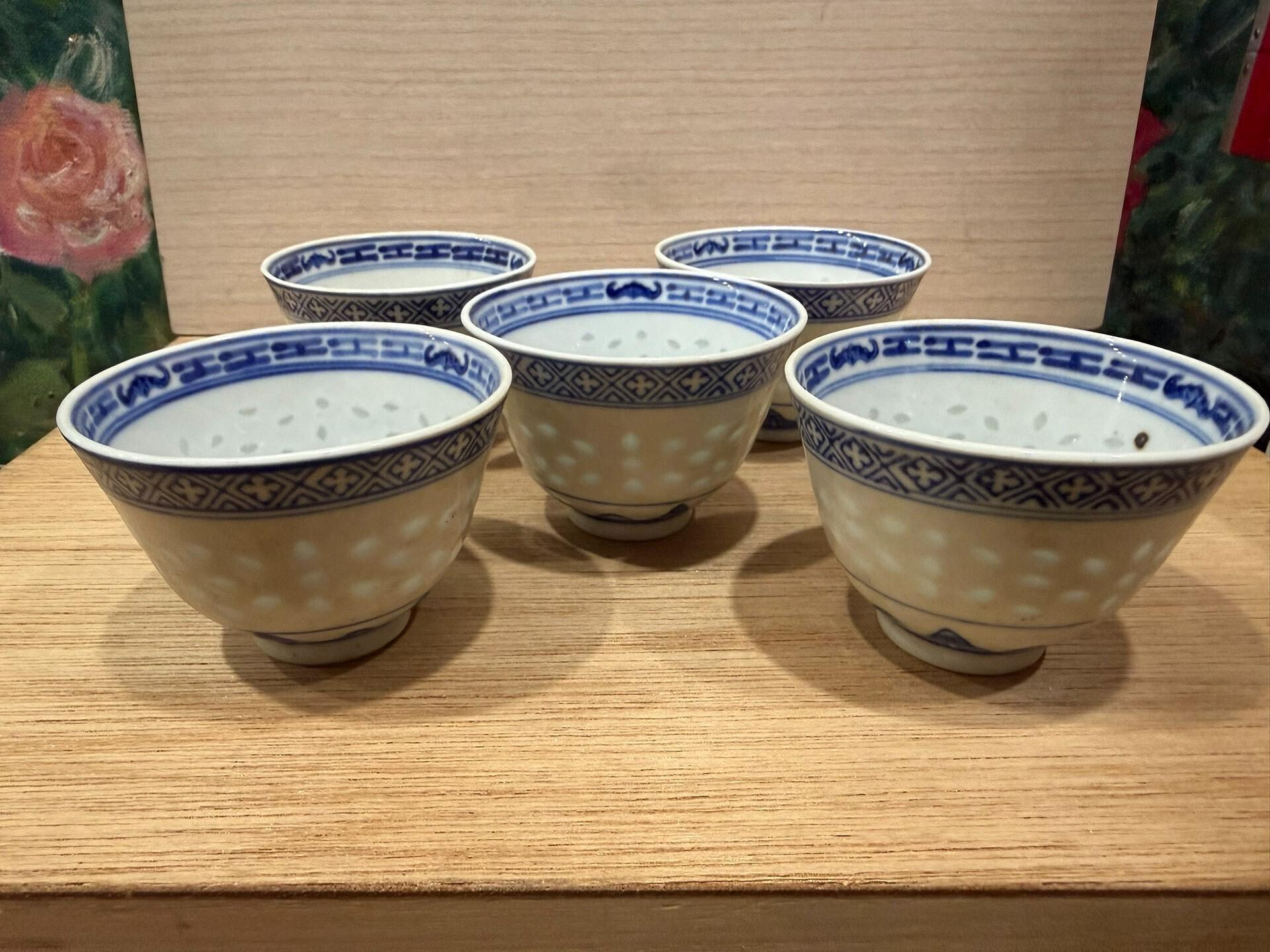 回流景德鎮567玩玉款青花玲瓏杯五客收藏級古董茶杯窯點款識清晰瓷質