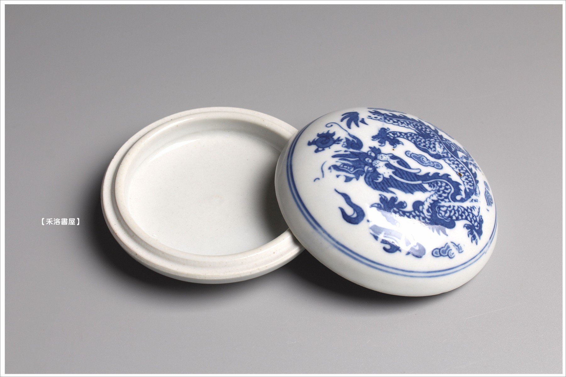 禾洛書屋】青花印泥盒〈外徑9cm〉(適用三兩印泥)瓷印盒/印缸/香盒