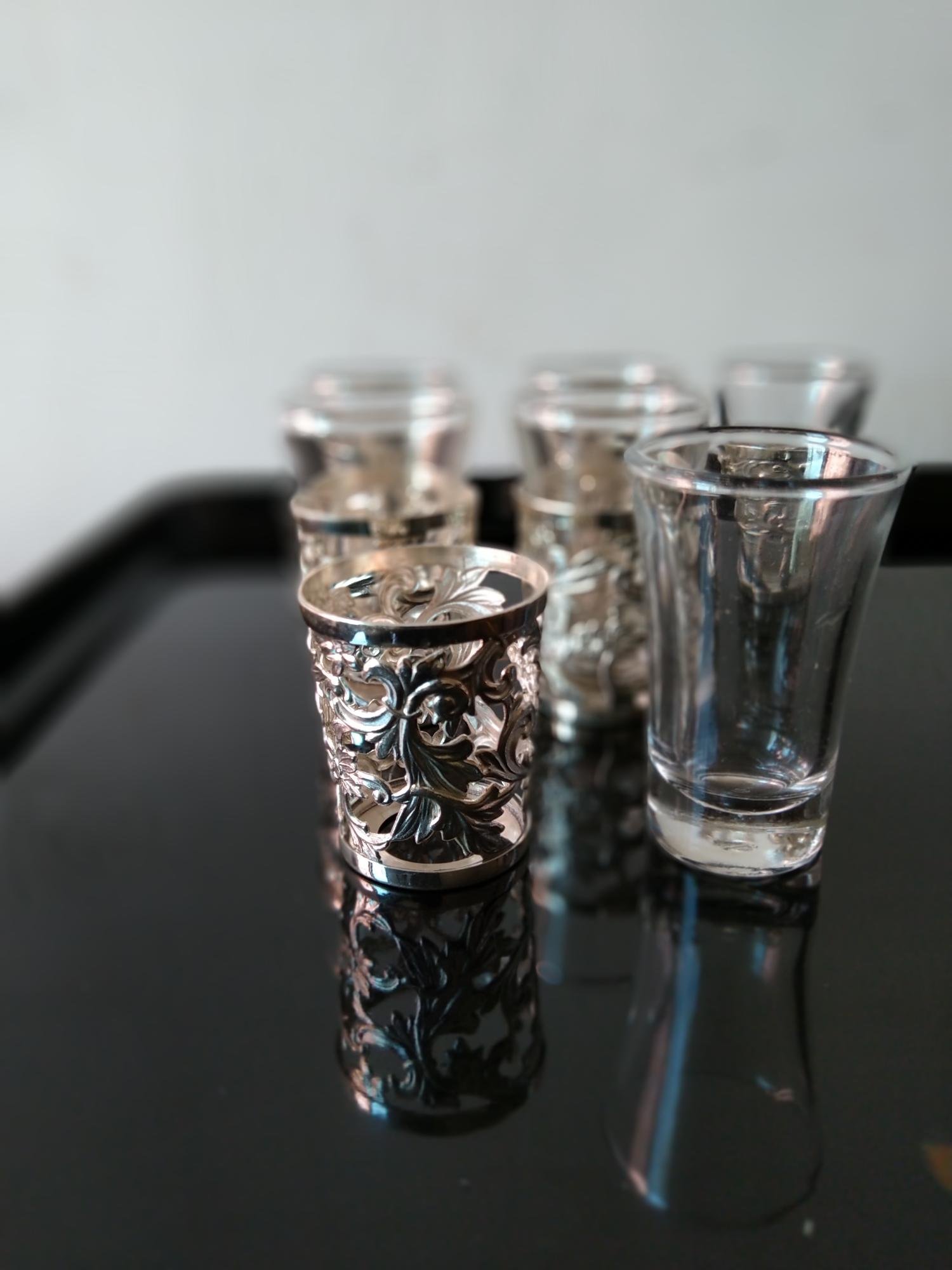 純銀製 銀盃 酒盃 46客 合計約2324g B R7748B 純銀製 銀盃 酒盃 46客