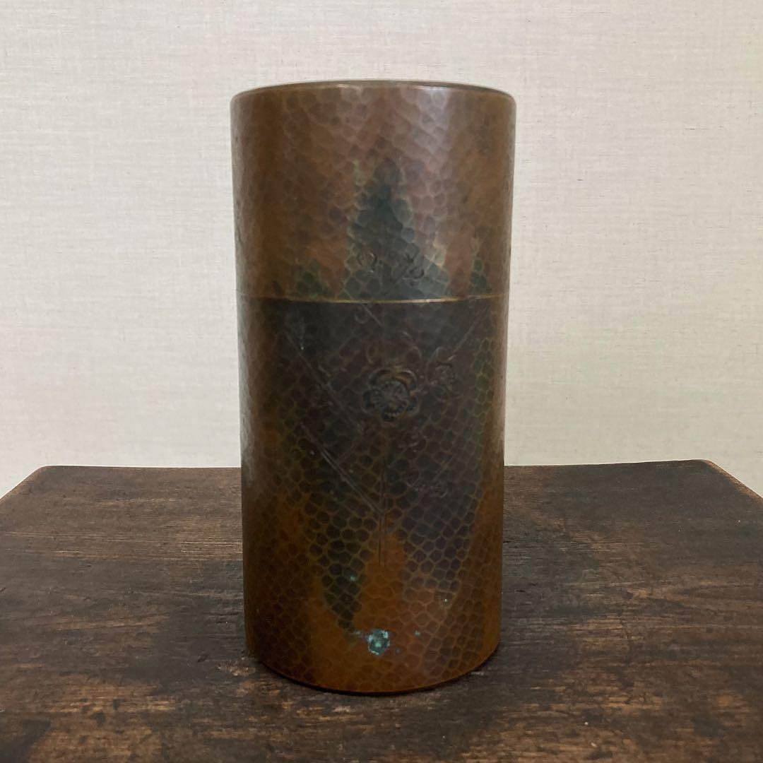 玉川堂茶筒鎚起銅器鎚目茶道具復古| Yahoo拍賣