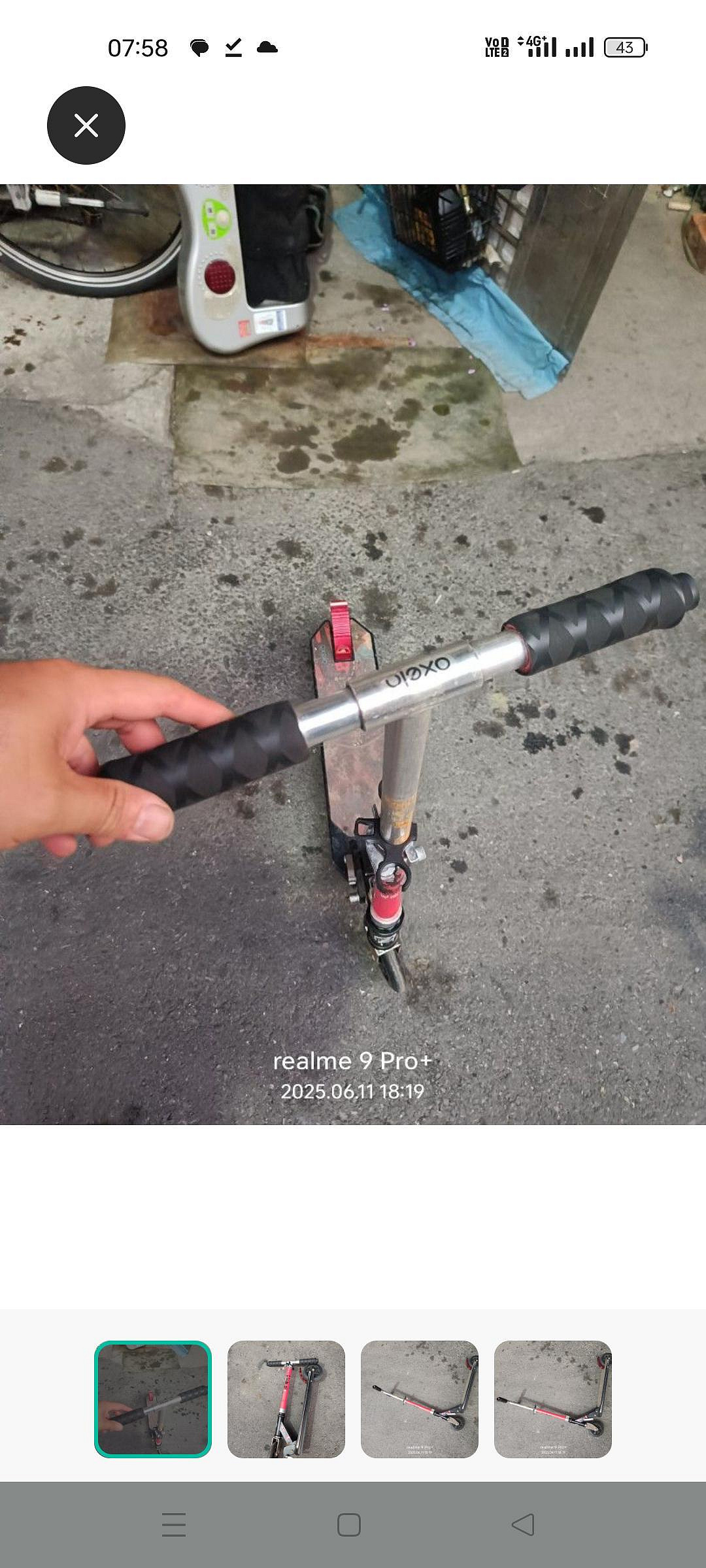 二手正常。高品質。 迪卡儂Oxelo 滑板車摺疊滑板車高度可調