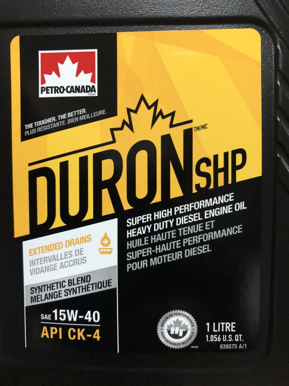 Petro-Canada加拿大石油潤滑油Duron SHP 15W40合成級機油, 公司貨CK-4