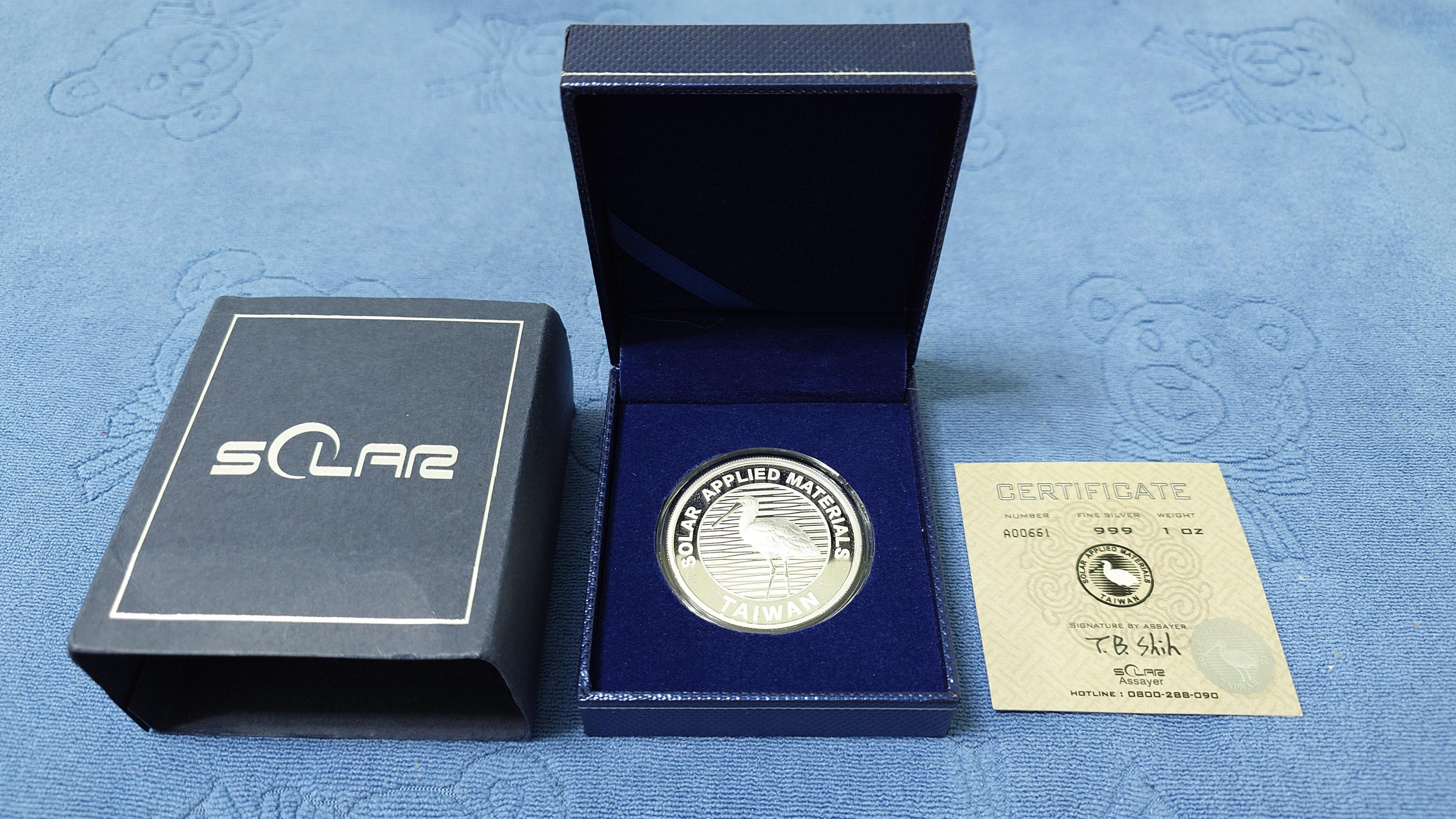 光洋應用材料科技，聚福精鑄紀念銀章(LBMA國際認證)，黑面琵鷺，1盎斯